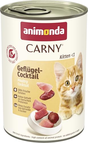 Detalle de animonda Carny Kitten Nassfutter Geflügel-Cocktail (12 x 400 g) – 100% frische Zutaten, getreidefrei