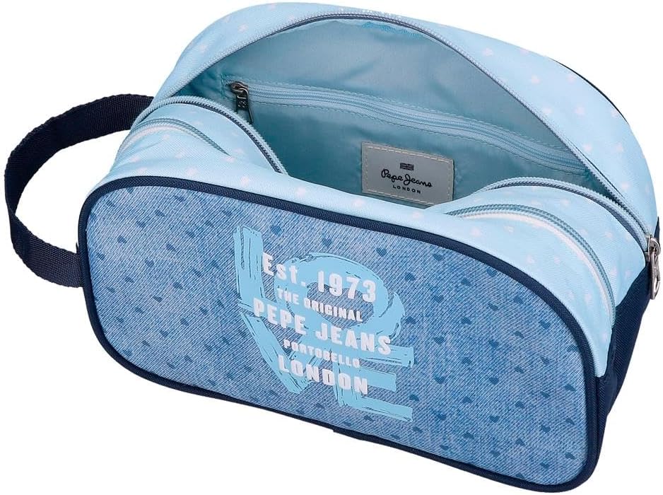 Detalle 2 de Pepe Jeans Noni Denim Astuccio: beauty case in poliestere con due scomparti e tasche