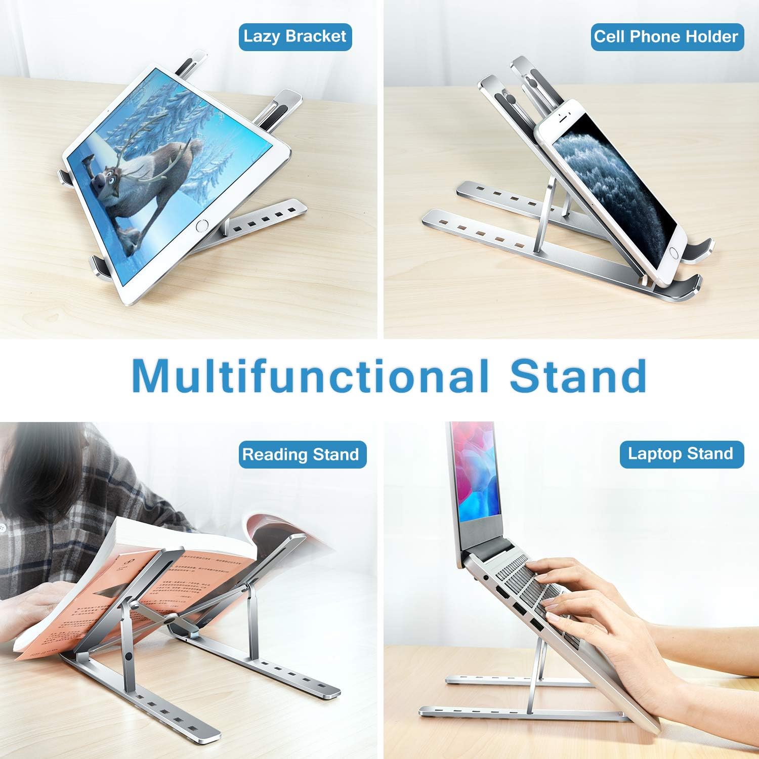 Thumbnail 6 de ivoler Adjustable Laptop Stand for Desk – Foldable Aluminium Ergonomic Riser (Up to 17")