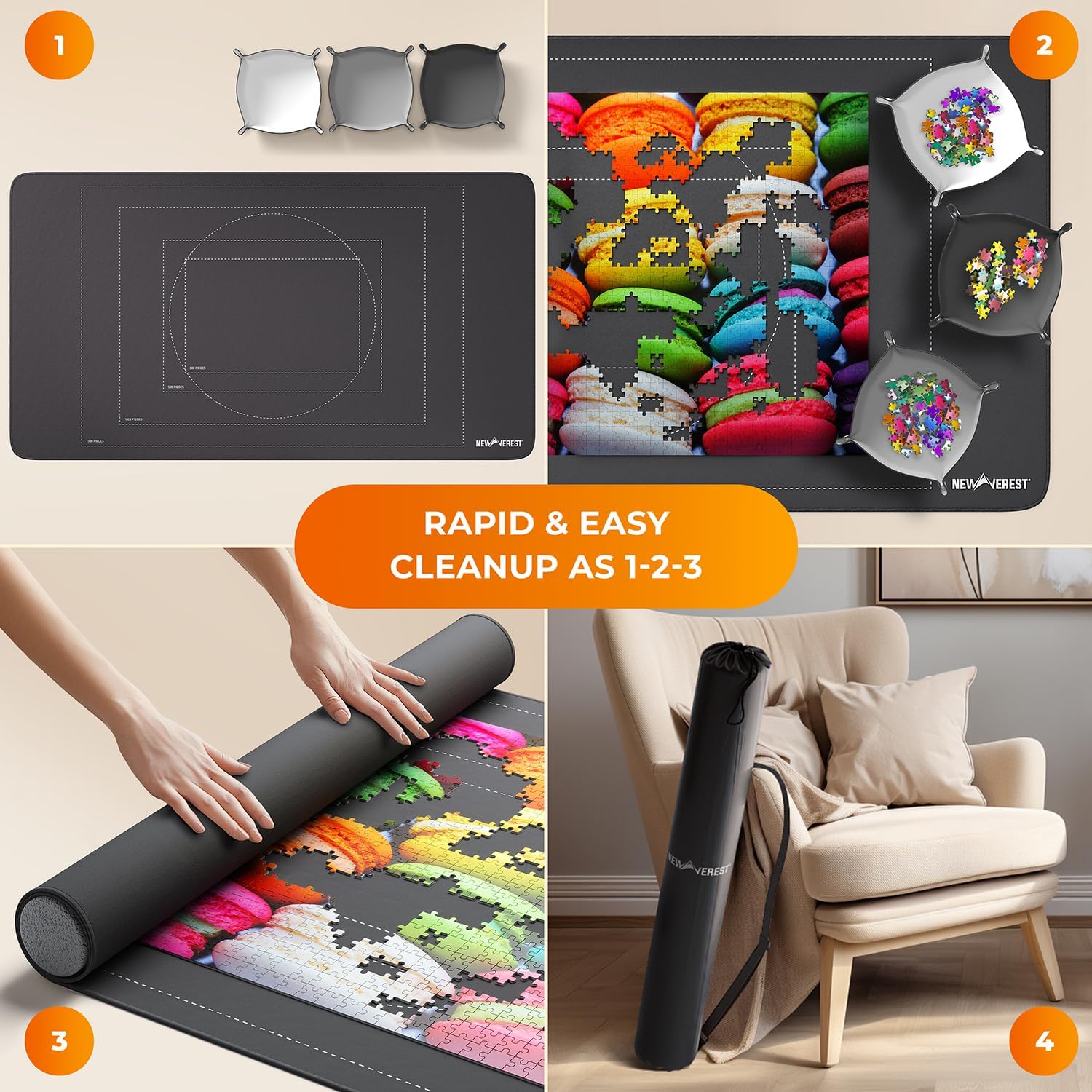Thumbnail 5 de Newverest Jigsaw Puzzle Mat Roll Up 117×66 cm