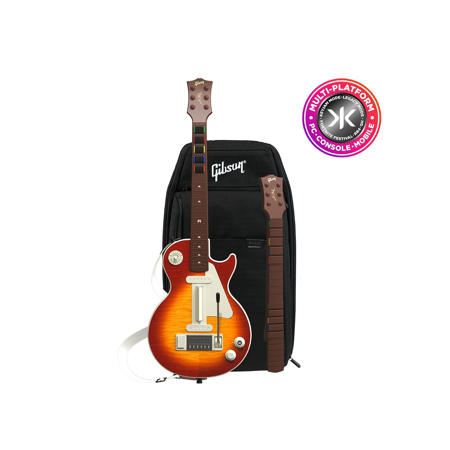 Detalle de CRKD Gibson Les Paul Cherry Sunburst Pro Edition Guitar Controller Collectors Bundle
