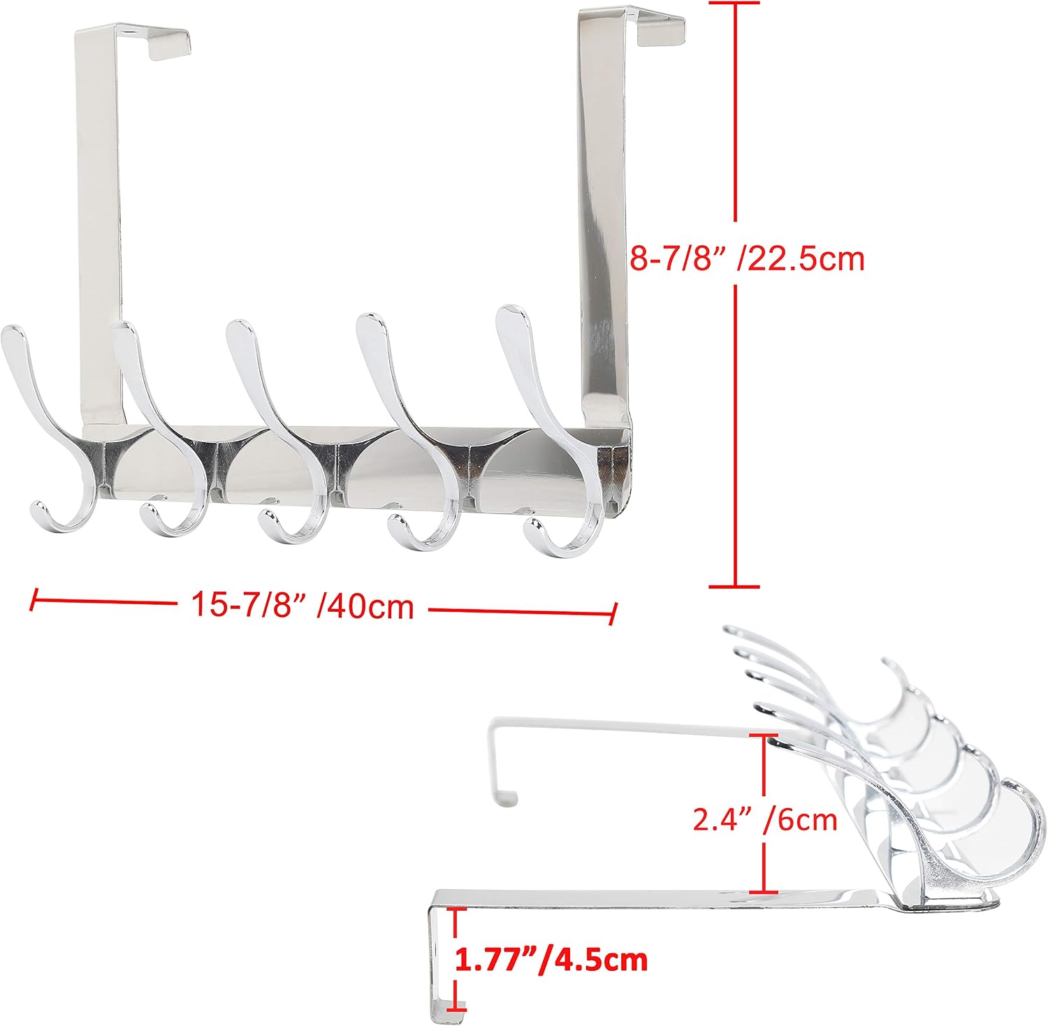 Detalle de SKOLOO Over-the-door hook rack, silver