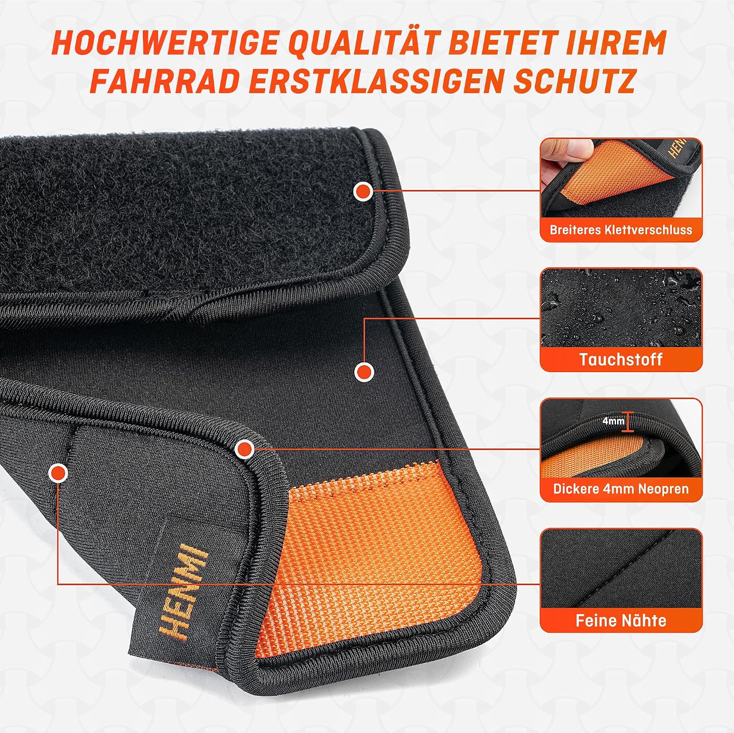 Thumbnail 2 de HENMI Fahrrad Rahmenschutz 4er Set – passgenauer Transportschutz für Rahmen und Kettenstreben