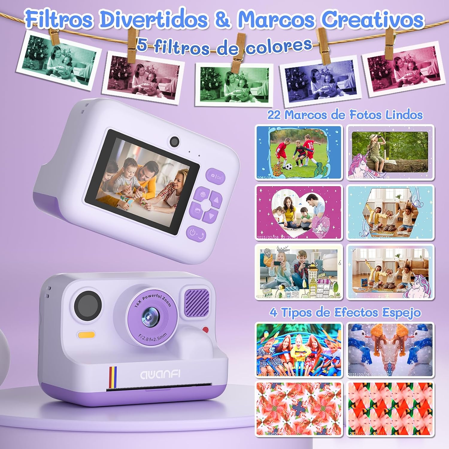 Thumbnail 5 de AWANFI Camara Fotos Infantil 2,4" 1080P