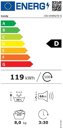Thumbnail 8 de Candy Smart Pro Asciugatrice a Pompa di Calore 8 Kg – Classe D, Bianco