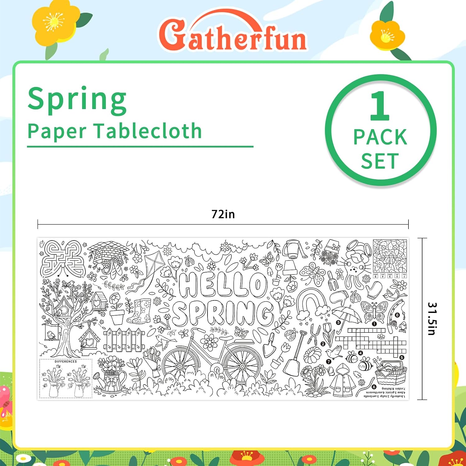 Detalle 2 de Gatherfun Hello Spring Giant Coloring Poster