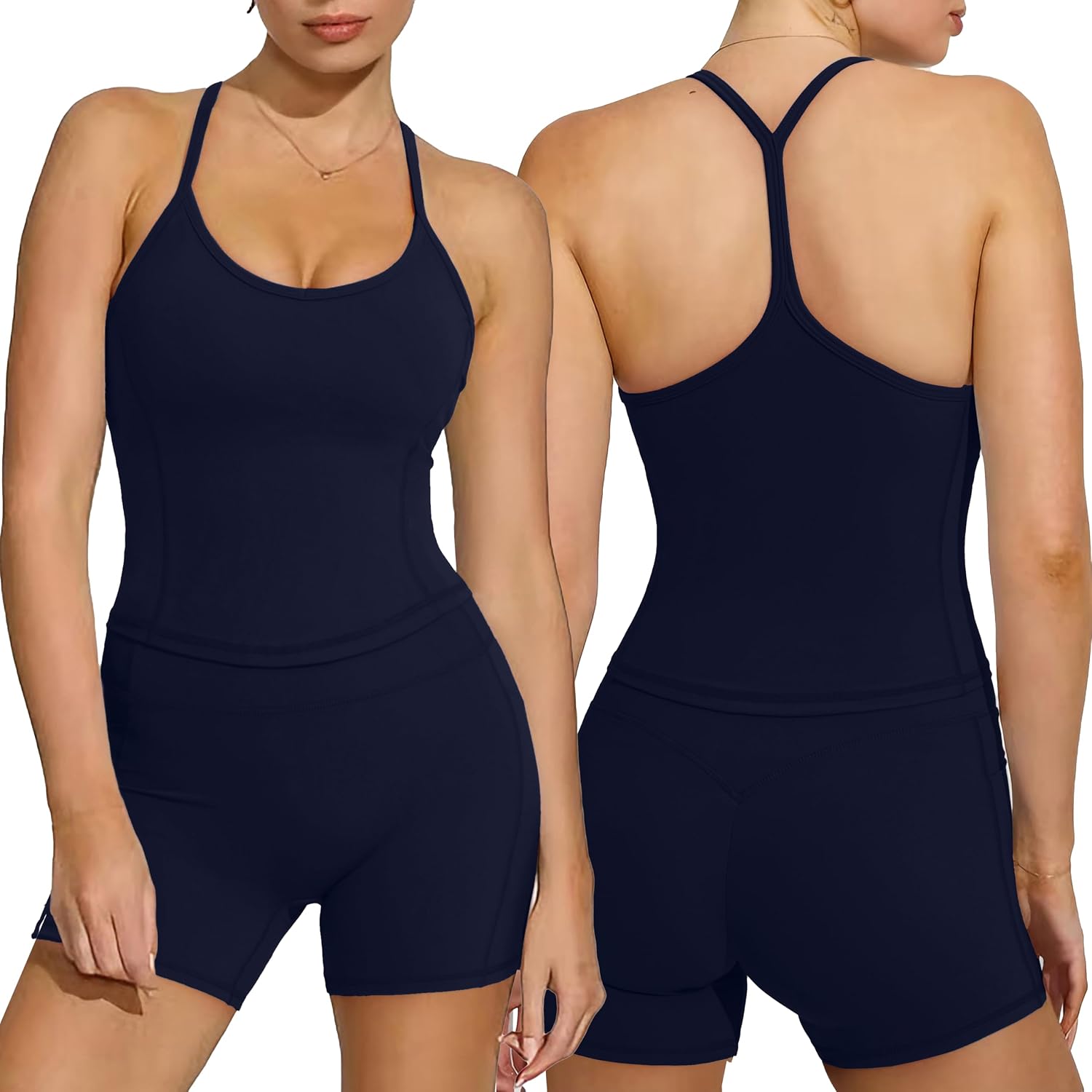 Thumbnail 6 de SUUKSESS Women's Workout Set with Padded Sports Bra and High-Waisted Shorts