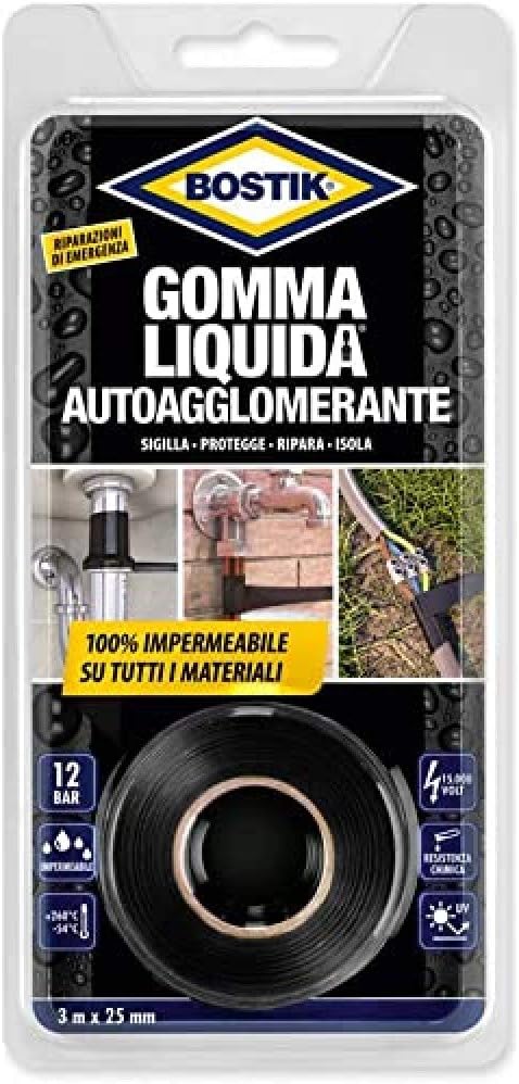 Thumbnail 4 de Bostik Gomma Liquida Nastro 5Mt Nero – nastro gomma resistente, compatibile con plastica