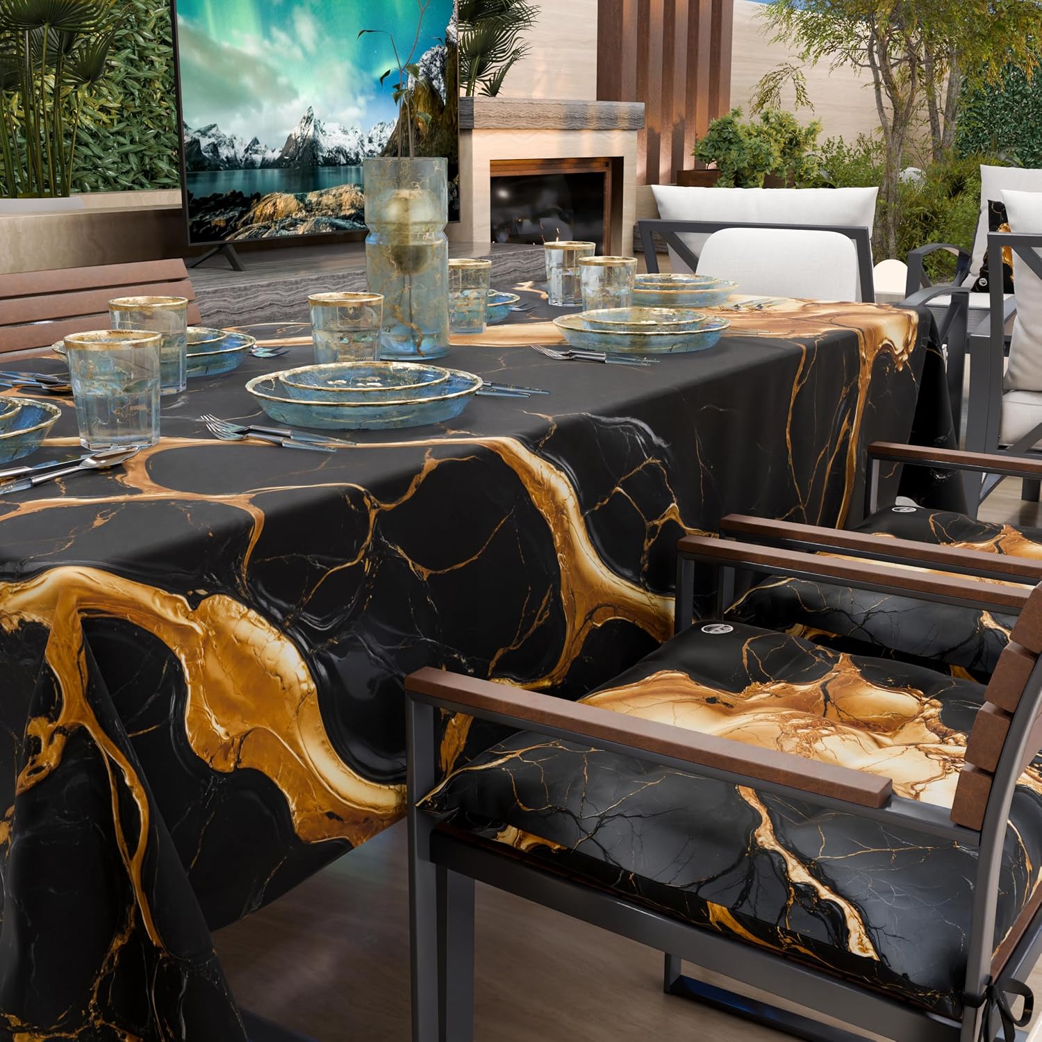 Detalle 2 de PETTI Artigiani Italiani Marblelized – obrus Onyxlite 140 × 240 cm, efekt marmuru