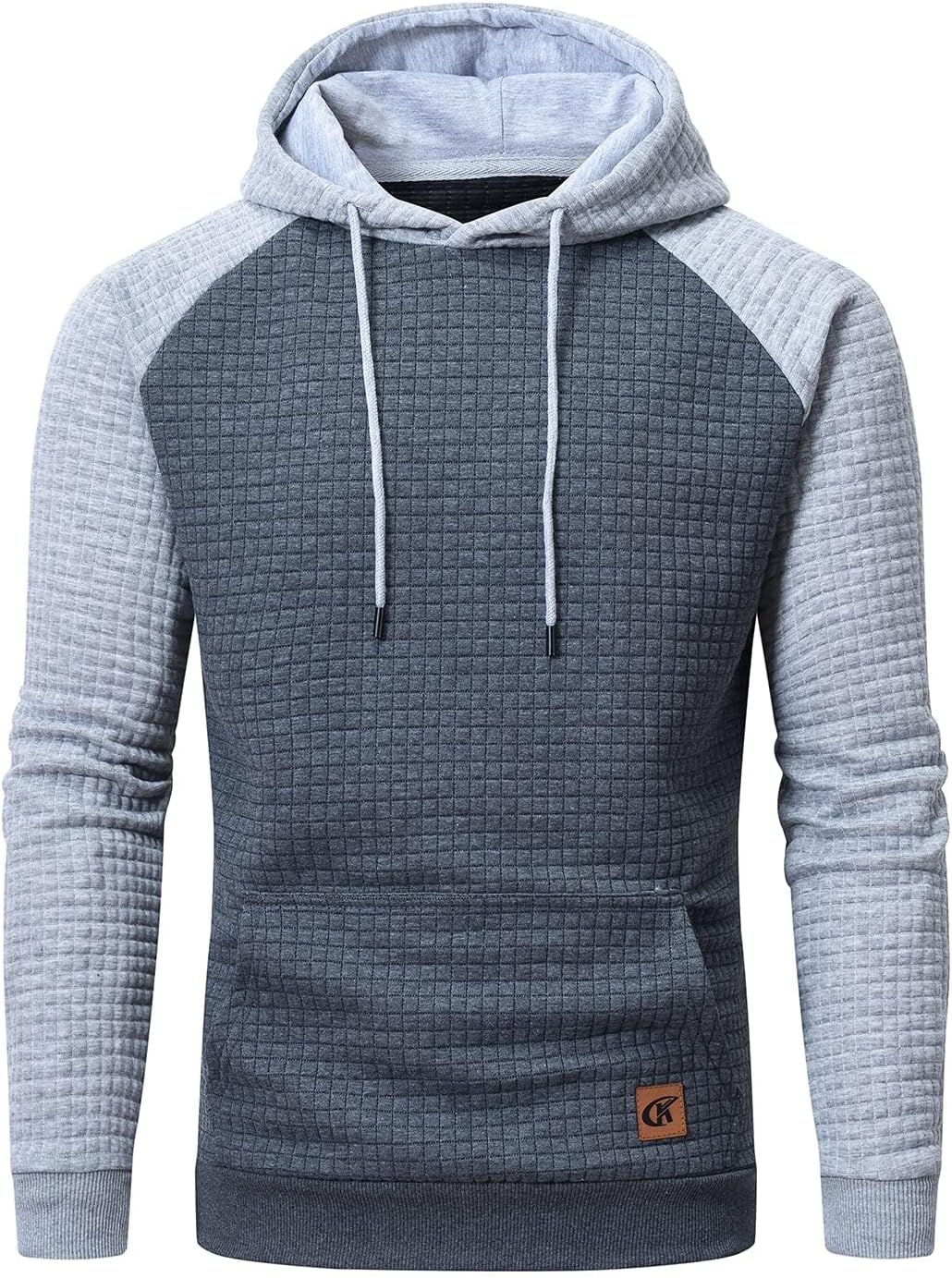 Detalle de YuKaiChen Herren-Kapuzenpullover mit Jacquard-Muster und Kordelzug