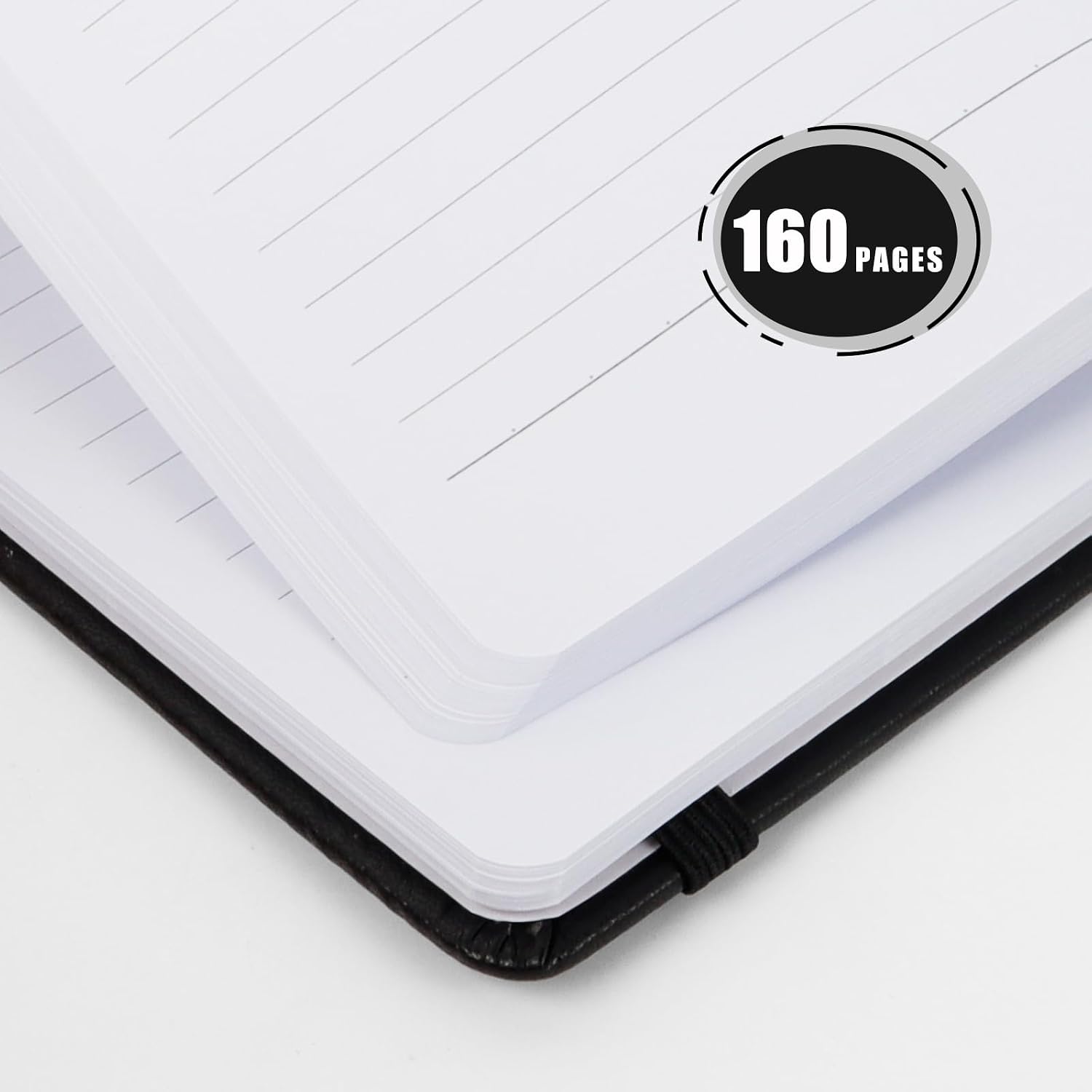 Detalle de XRUNMIX A5 Hardcover Notebook (8 Pack) – Lined, 100gsm, with Inner Pocket, Ribbon & Elastic Closure