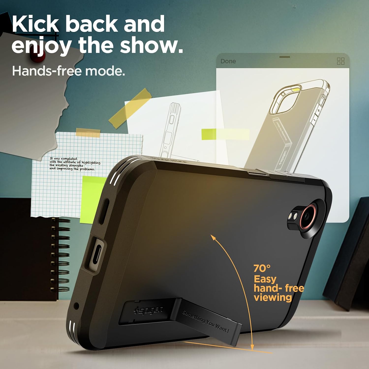 Detalle de Spigen Cover Tough Armor per Samsung Galaxy Xcover 7 in nero