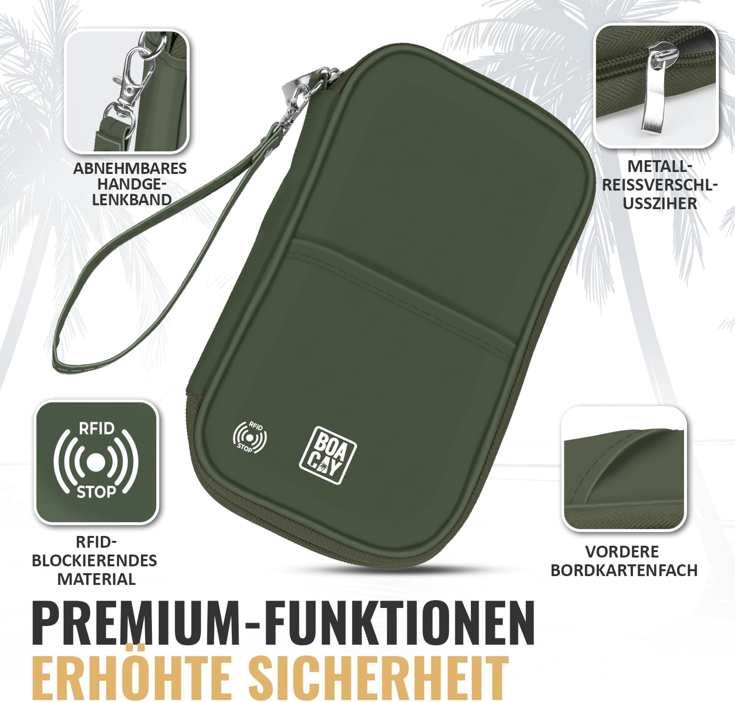 Thumbnail 2 de BOACAY Reisepass-Tasche mit RFID – Reiseunterlagen-Organizer wasserdicht für Damen & Herren
