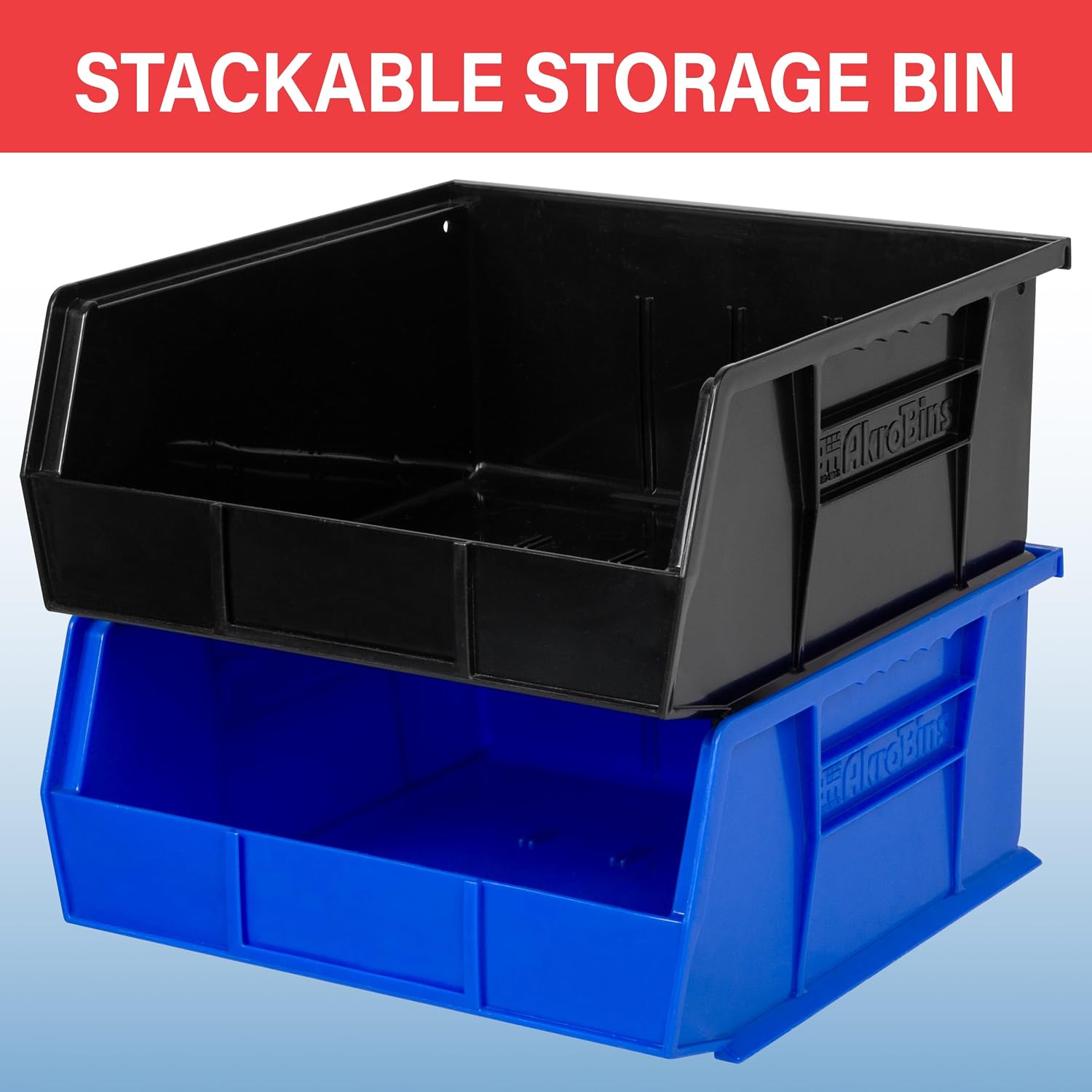 Detalle 2 de Akro-Mils 30235 AkroBins Clear Stackable Storage Bins, 6-Pack, 50-lb Capacity