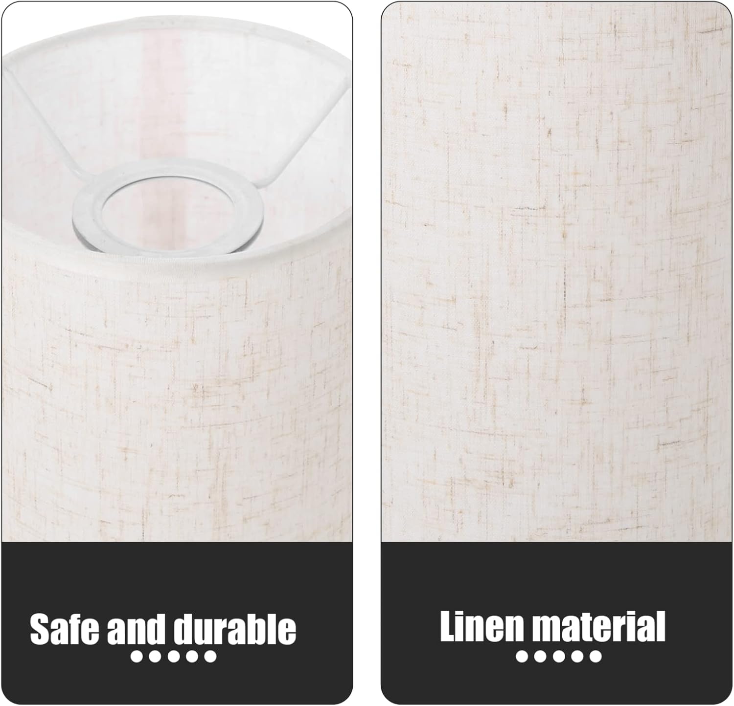 Thumbnail 6 de Milisten Lampenschirm Trommel (Natur-Leinen) – Clip-On Ersatz für Tisch- und Stehleuchte