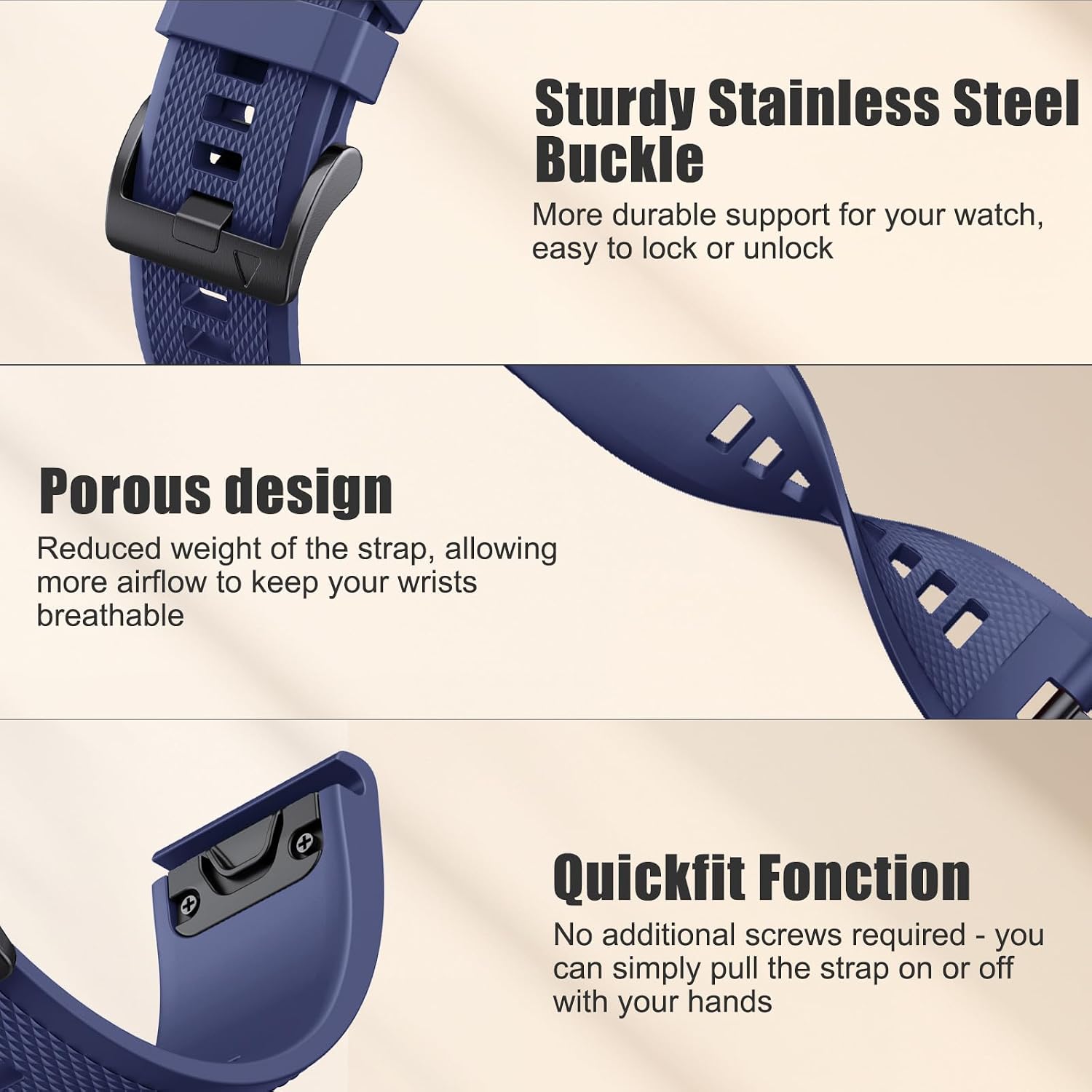 Detalle 2 de NotoCity Quickfit 22mm silicone strap 177–225mm