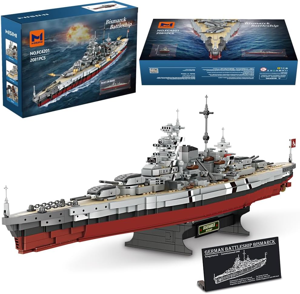 Detalle de MISINI Technik FC4201 Schlachtschiff Bismarck 2081 PCS