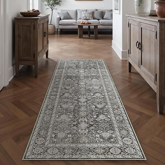 Detalle de HUGEAR Alfombra Vintage Pasillo 60x180cm Antideslizante Lavable 🏡