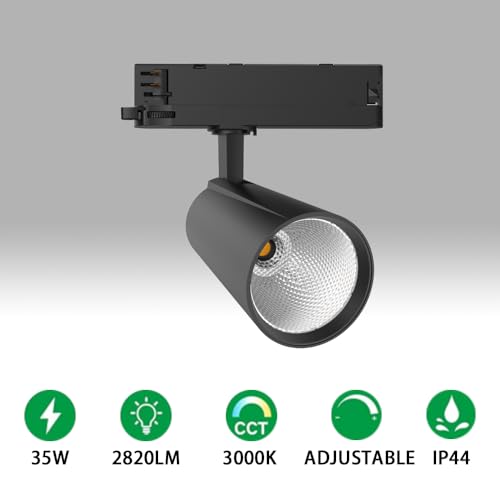 Detalle de FOOC LED-Schienenstrahler 30 W | 3-Phasen, drehbar, 4000 K, 2800 lm – Aluminium Innenraumlampe