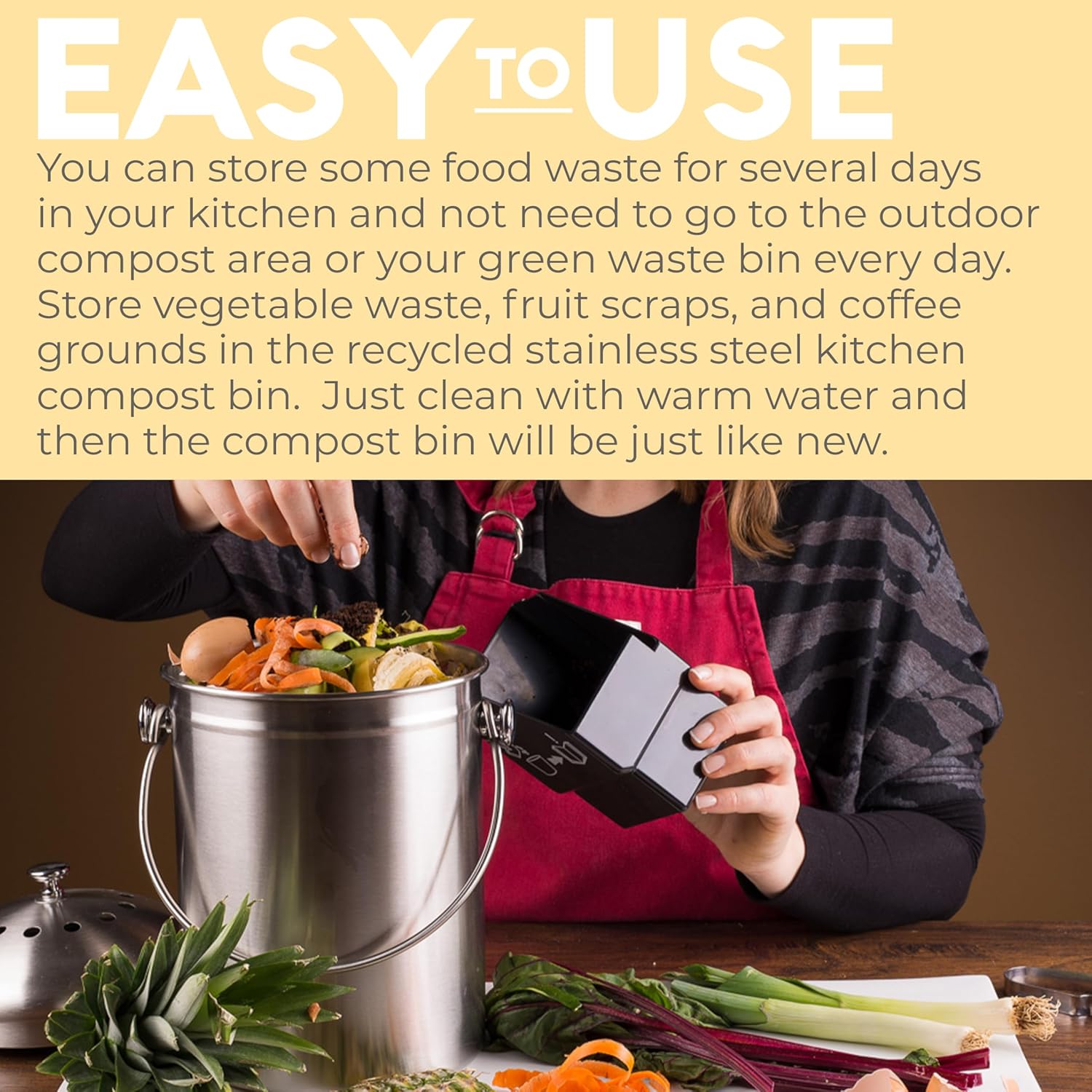 Thumbnail 5 de EPICA 1.3 Gallon Countertop Compost Bin 🗑
