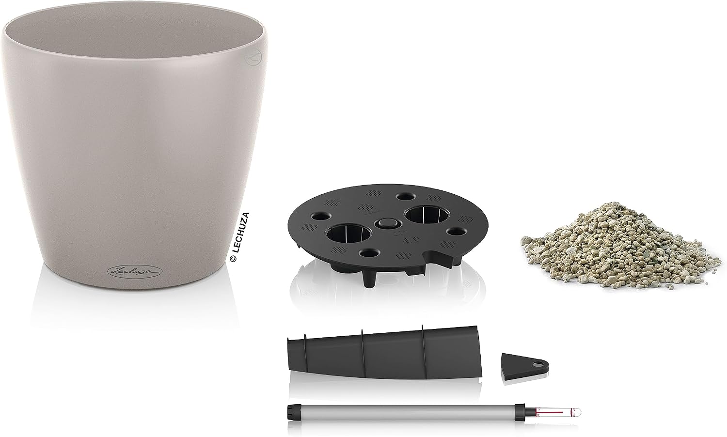 Detalle de LECHUZA CLASSICO Colore 21 marrone sabbia 13182 – Vaso autoirrigante tutto-in-uno