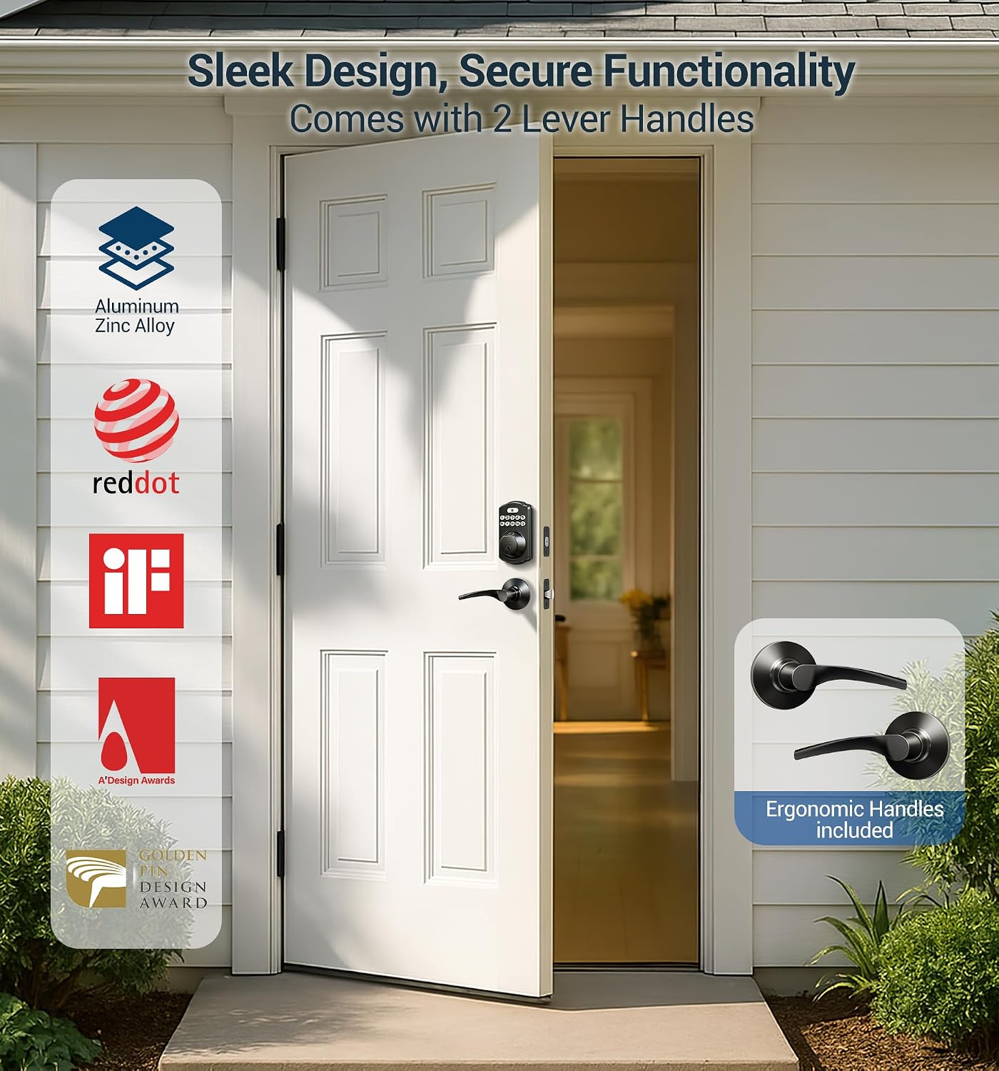 Thumbnail 6 de Veise Fingerprint Door Lock with Zinc Alloy Handles