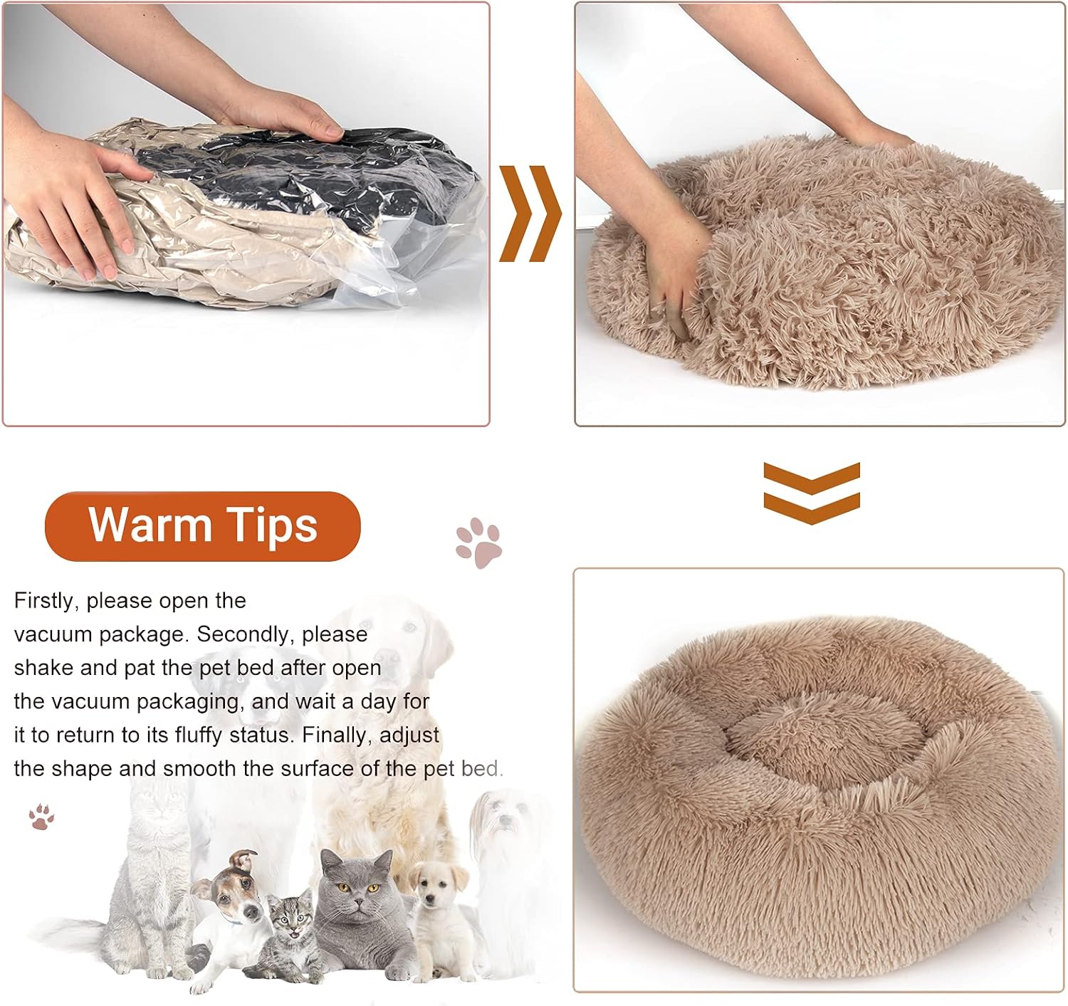 Thumbnail 5 de Moistu Moistu XL Dog Bed Donut Washable – 80cm round calming cushion with non-slip base