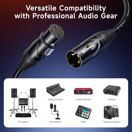 Thumbnail 2 de Cable Matters 2-Pack Premium XLR to XLR Cable, 1.8m, M-F – Balanced Mic Cables for Studio and Stage
