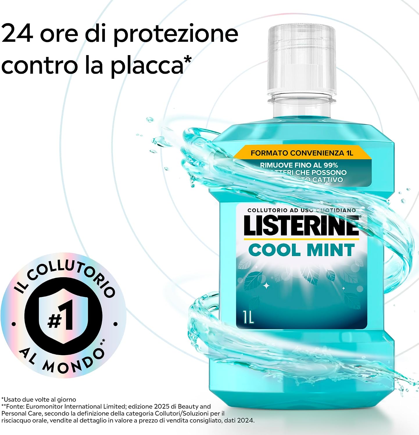 Detalle de Listerine Cool Mint Collutorio 1 L – Alito fresco e igiene orale completa