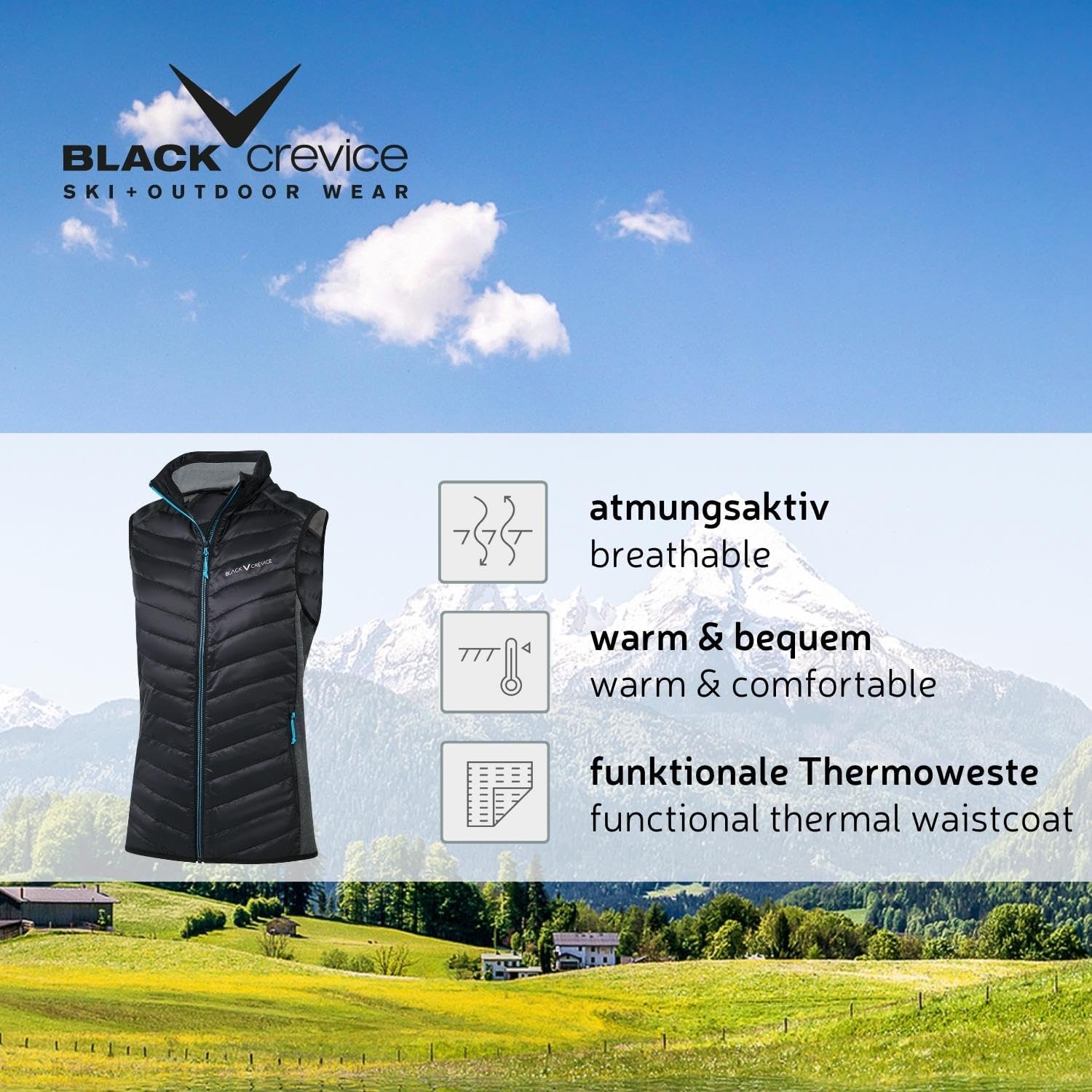 Thumbnail 1 de Black Crevice Gilet ibrido da donna – gilet sportivo imbottito, traspirante e caldo