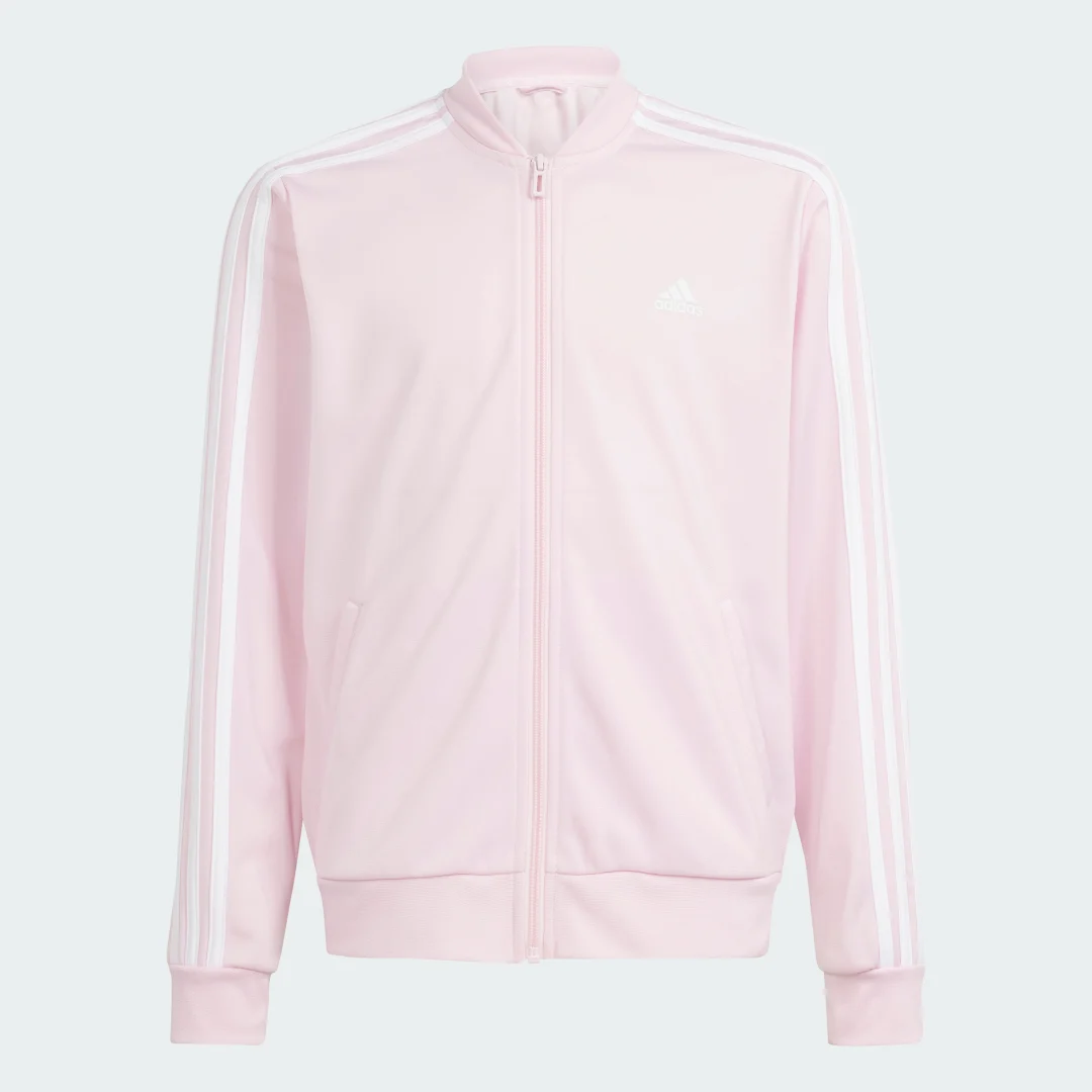 Detalle de Chándal Essentials 3 bandas de Adidas — Rosa, comodidad para el día a día