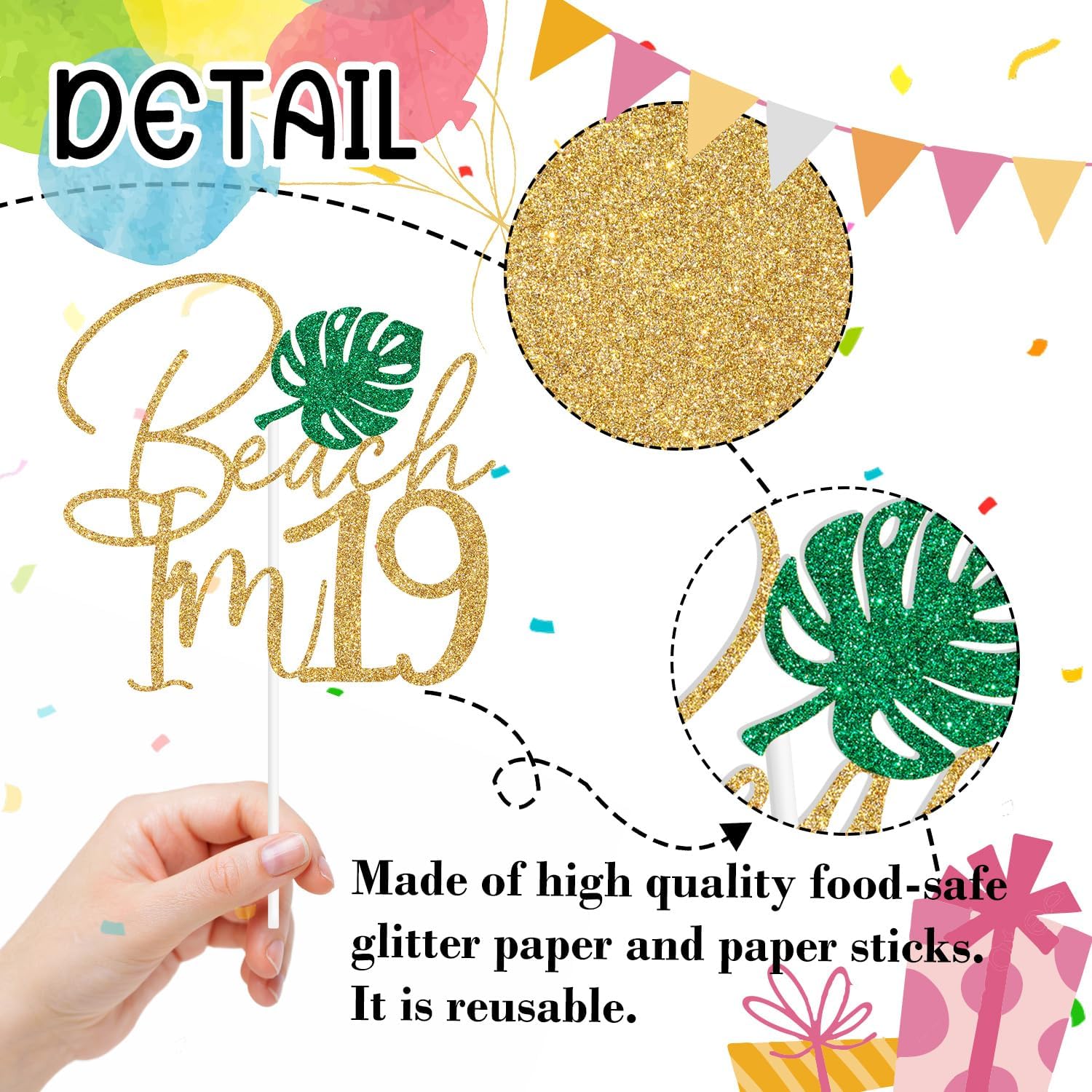 Detalle 1 de 19th Birthday Cake Topper