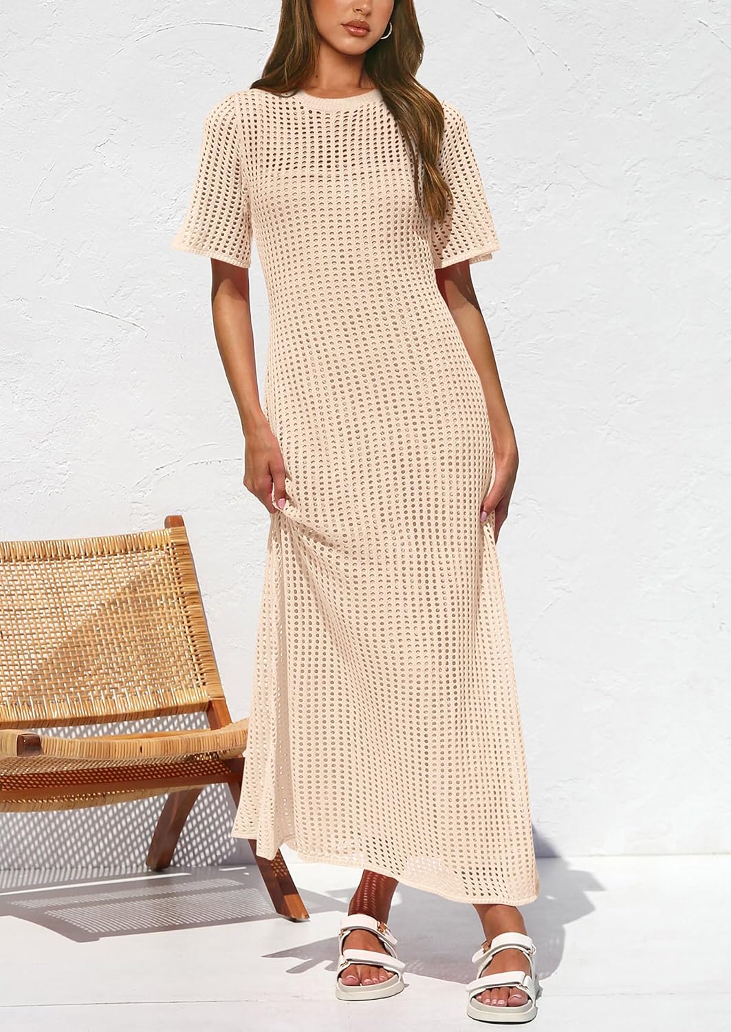 Thumbnail 4 de PrettyGarden Women's Eyelet Cover Up Dress: Resort Two-Piece Maxi for Summer