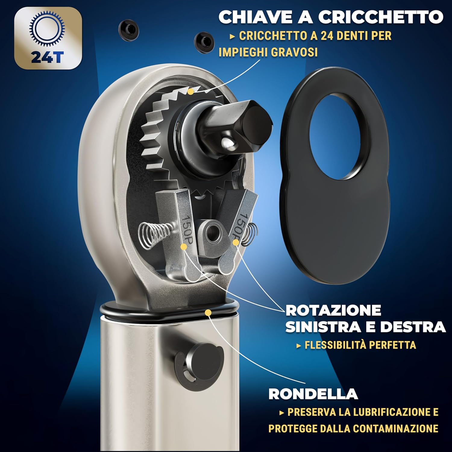 Thumbnail 2 de S&R Chiave Dinamometrica 1/4" Set per Bici e Moto (5–25 Nm) con 6 inserti Allen e Torx