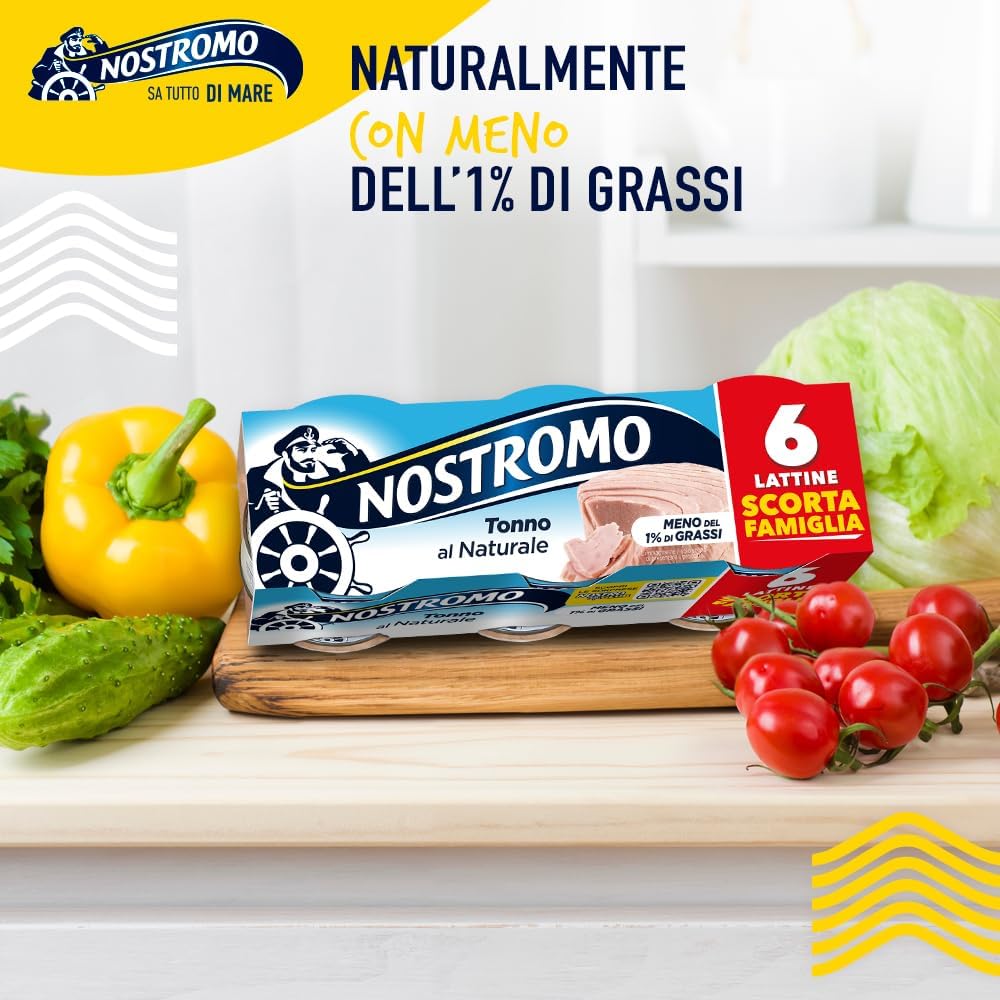 Detalle de Nostromo Tonno al Naturale in 6 lattine da 70 g – meno dell'1% grassi, senza conservanti