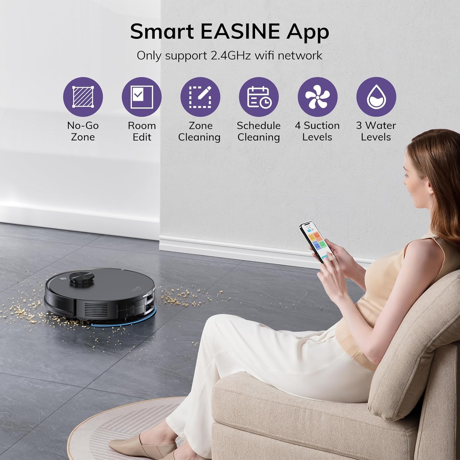 Thumbnail 3 de EASINE S20 Robot Vacuum Cleaner and Mop with Self-Empty Station