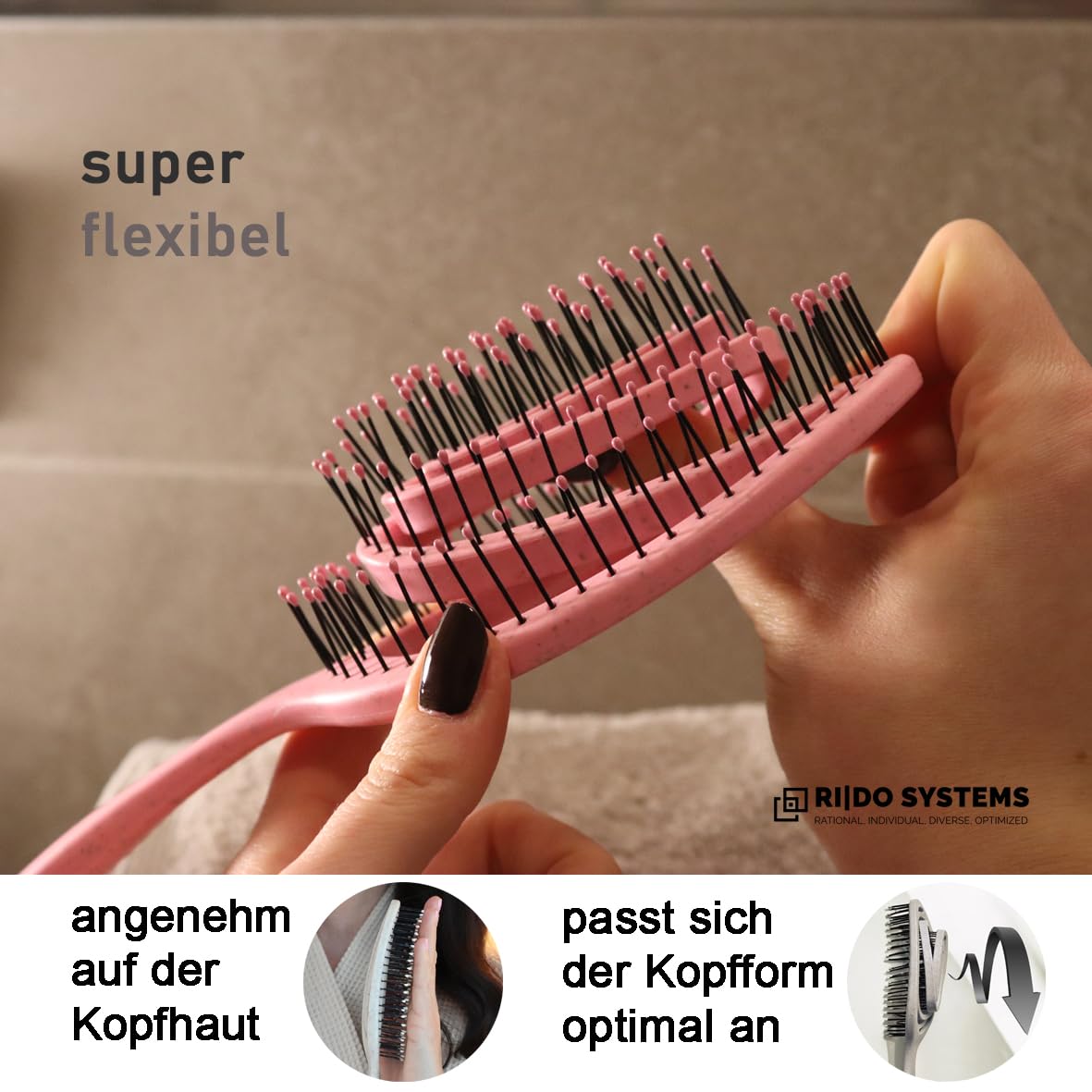 Thumbnail 3 de Ri|Do Systems Haarbürste ohne Ziepen rose