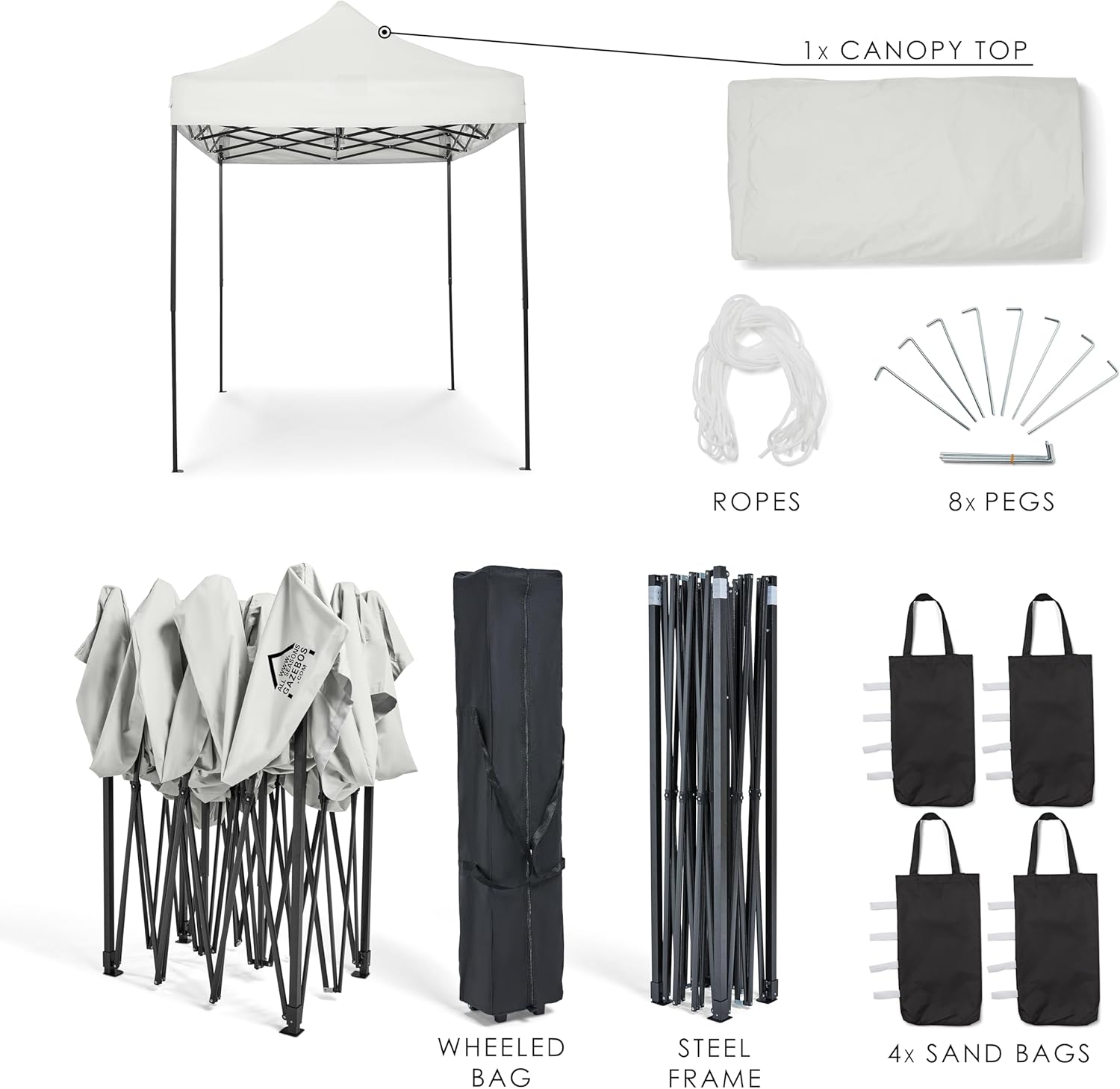 Thumbnail 3 de All Seasons Gazebos | Tonnelle Pliante 3x2m avec Pack d'Accessoires – Blanc