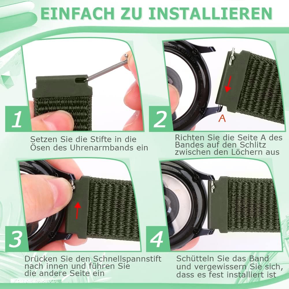 Thumbnail 2 de Runostrich Nylon Armband 20 mm atmungsaktiv verstellbar