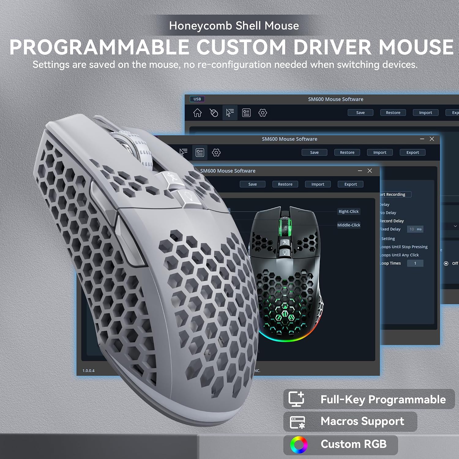 Detalle 2 de SOLAKAKA Wireless Gaming Mouse SM600
