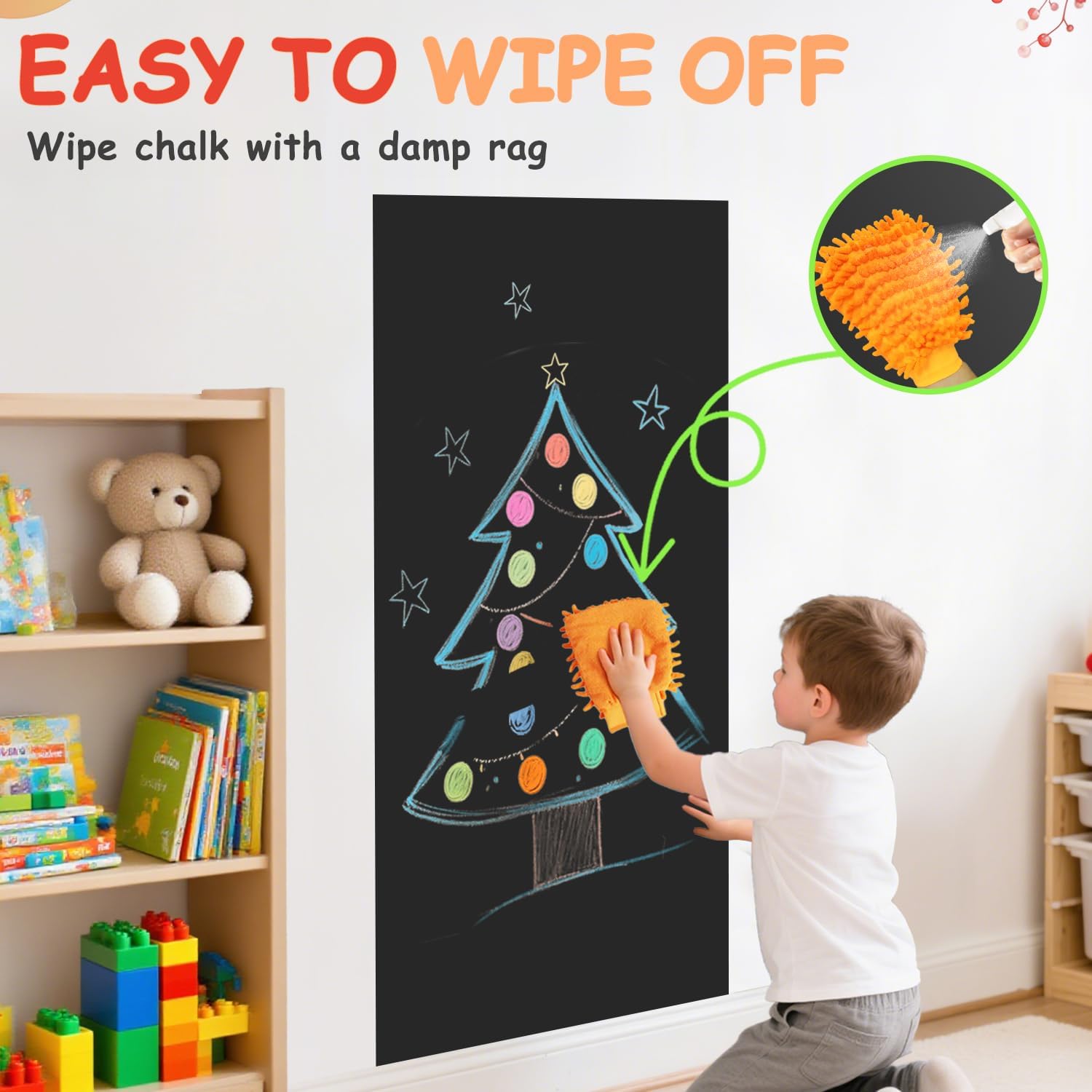 Thumbnail 3 de FANPROMS Magnetic Wall Decal, 120 x 45 cm Black Chalkboard
