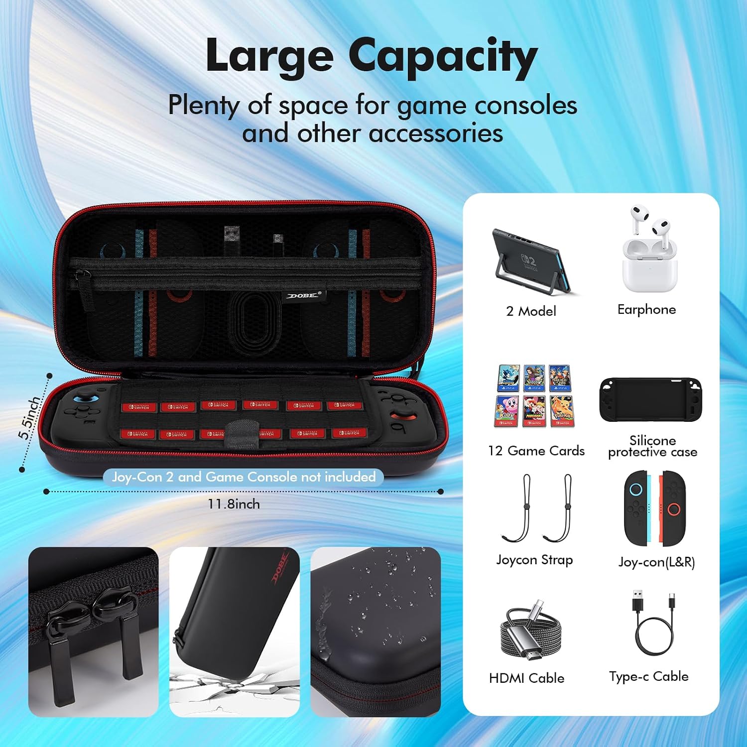 Detalle 2 de DOBE FOMIS ELECTRONICS TNS-5106 Switch 2 Accessory Bundle with Charging Dock