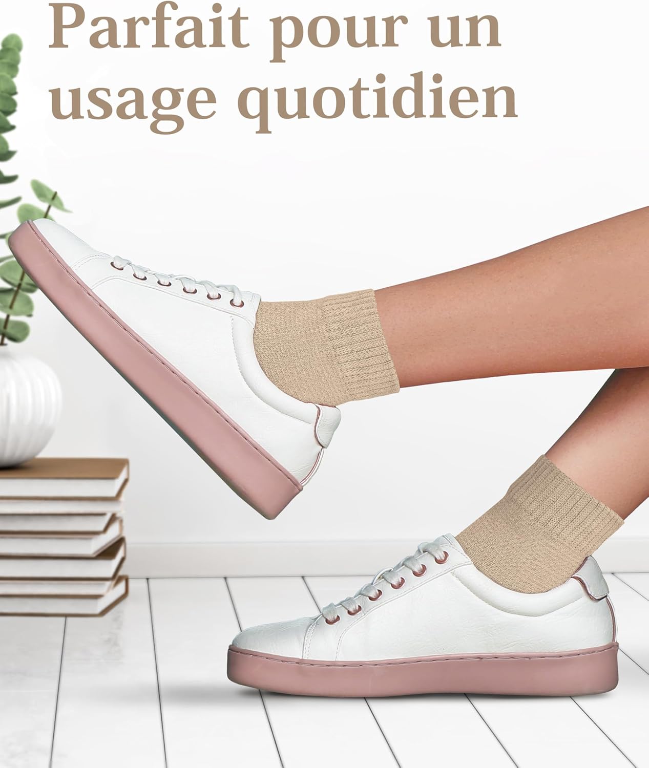 Thumbnail 3 de Lot de 4 chaussettes diabète en bambou, cheville