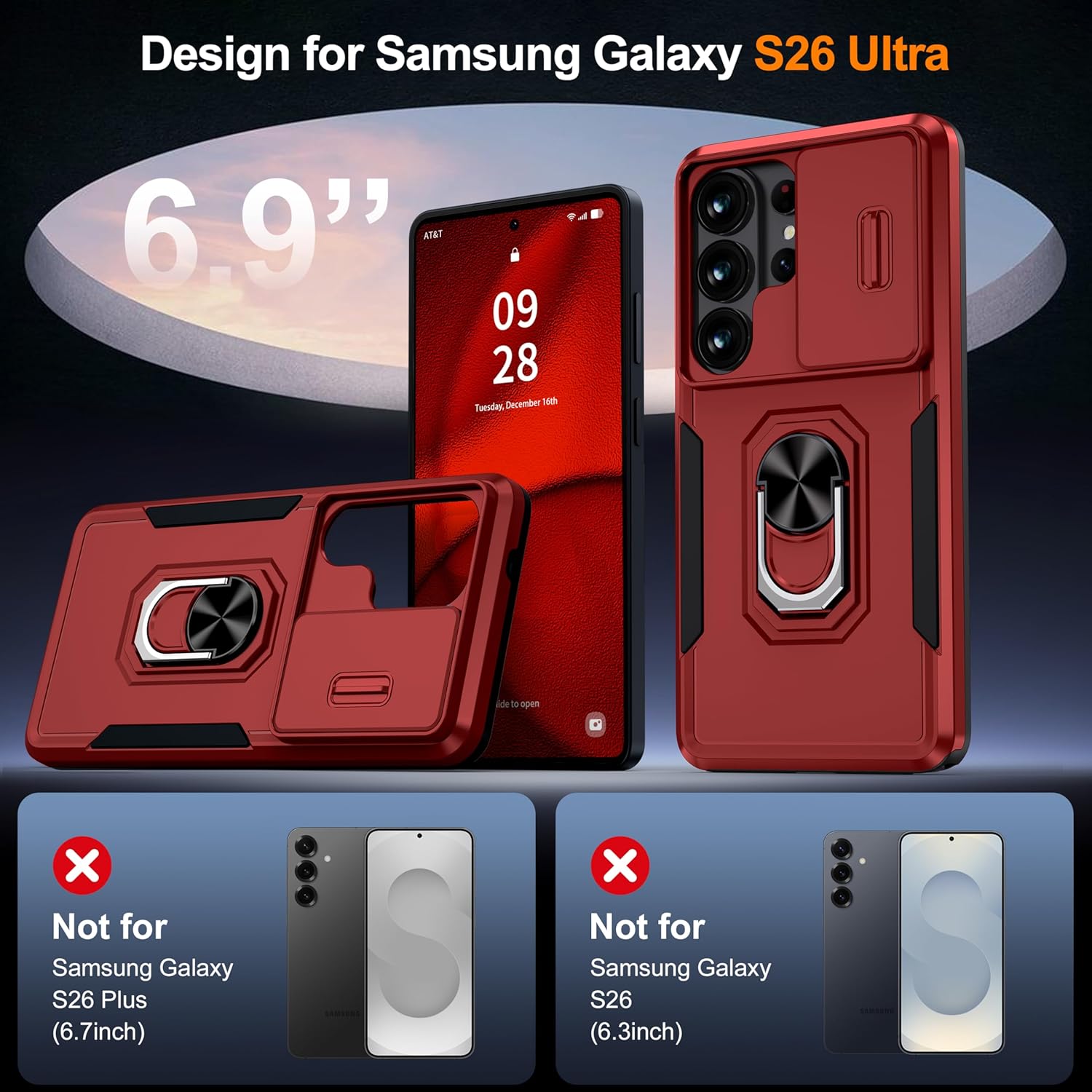Thumbnail 6 de AMILIFECASES Galaxy S26 Ultra Case with Slide Camera Cover and Rotatable Kickstand