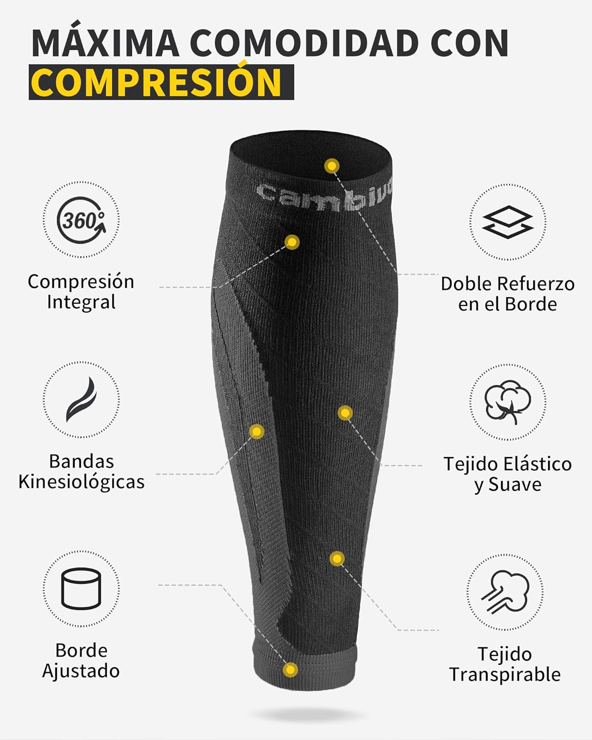 Thumbnail 1 de CAMBIVO Medias Compresivas 2 Pares para deporte