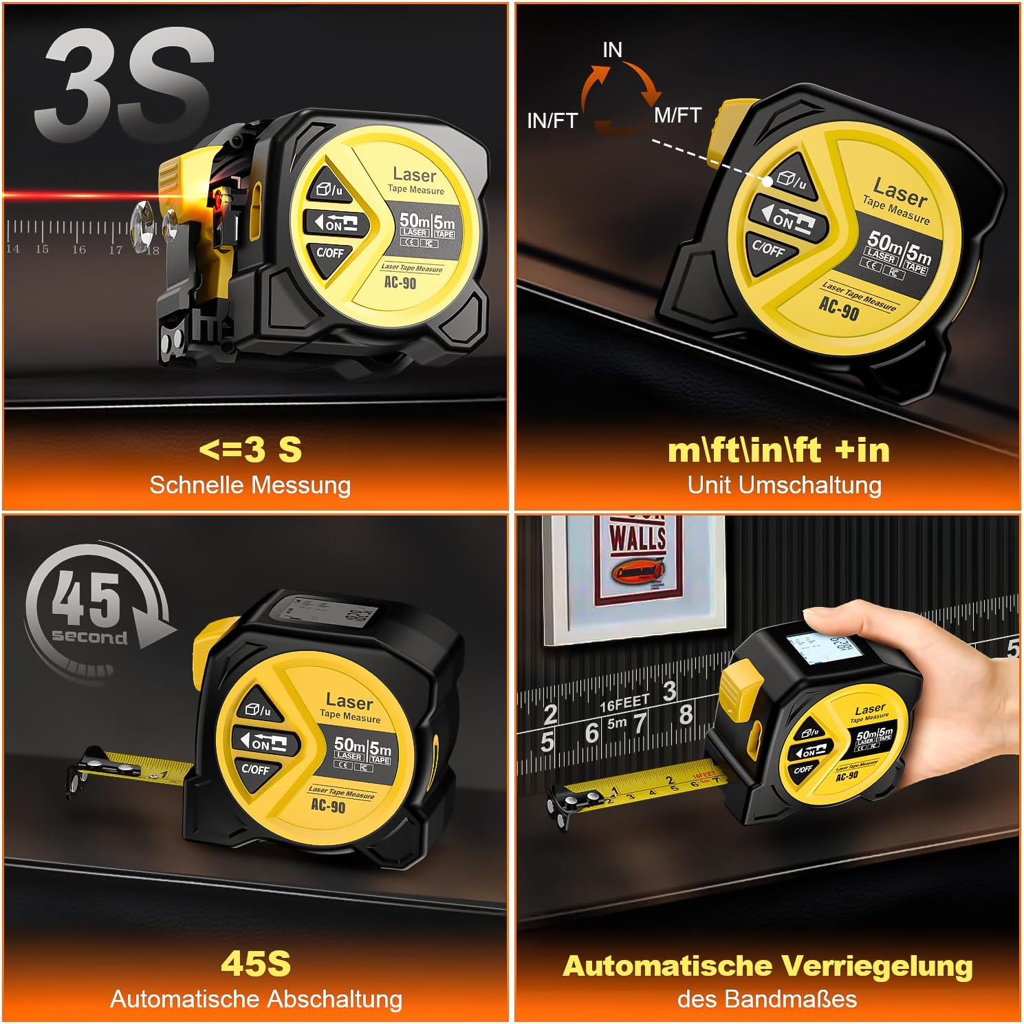 Thumbnail 3 de FNITAER Laser Entfernungsmesser 50 m