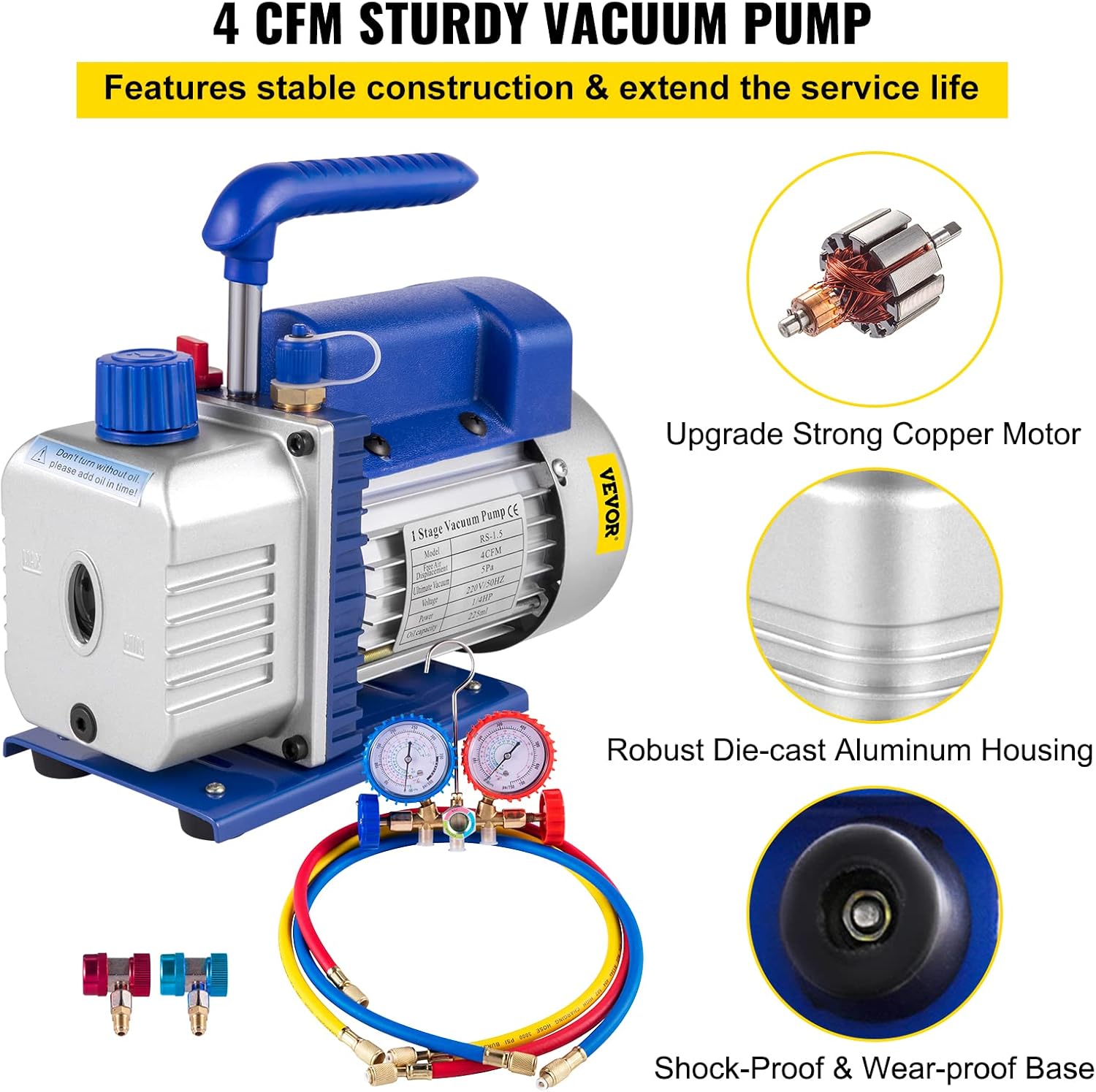 Detalle de Mophorn Pompe Ă Vide 4 CFM đź›