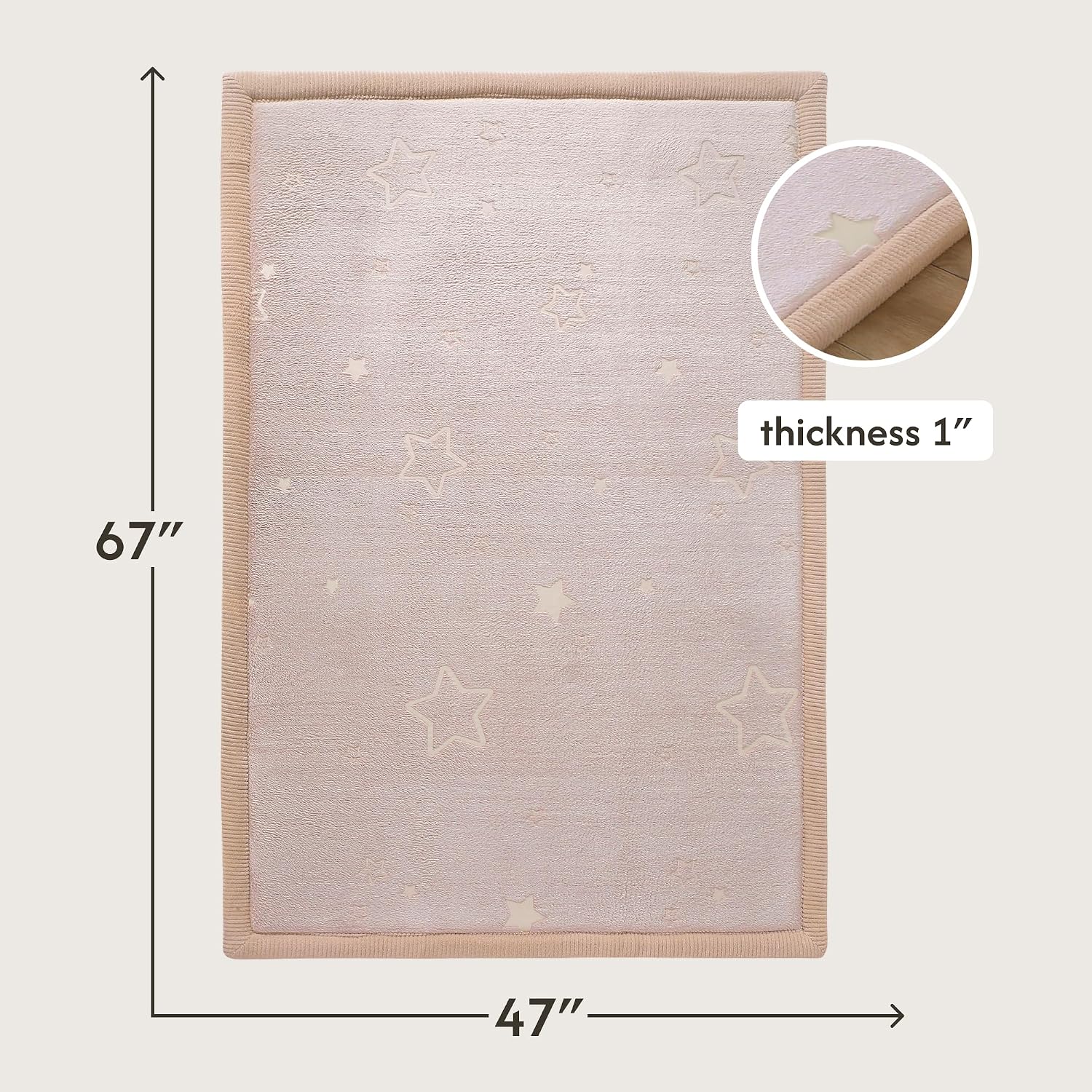 Detalle de Baby play mat 170x200cm coral velvet
