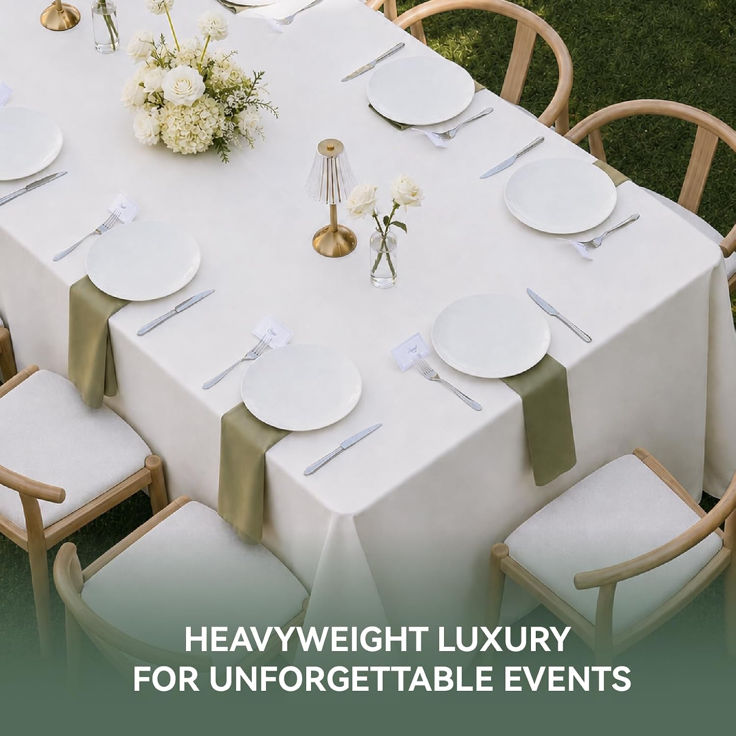 Detalle de VidaFete Polyester Tablecloth, 90 x 156 inches