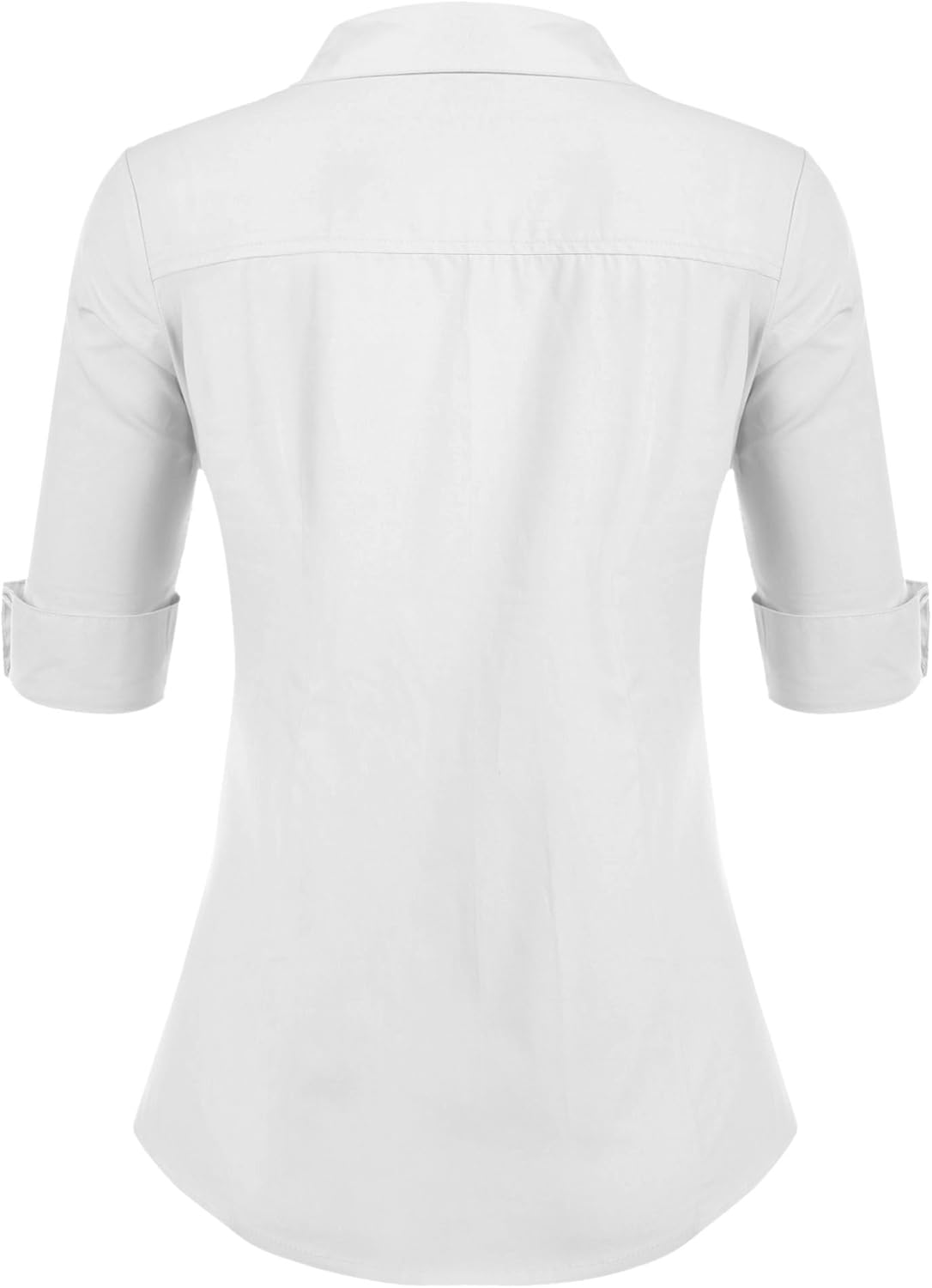 Thumbnail 2 de Hotouch Bluse Damen mit 3/4-Ärmeln, Slim Fit und V-Ausschnitt – Hemdbluse aus Baumwolle
